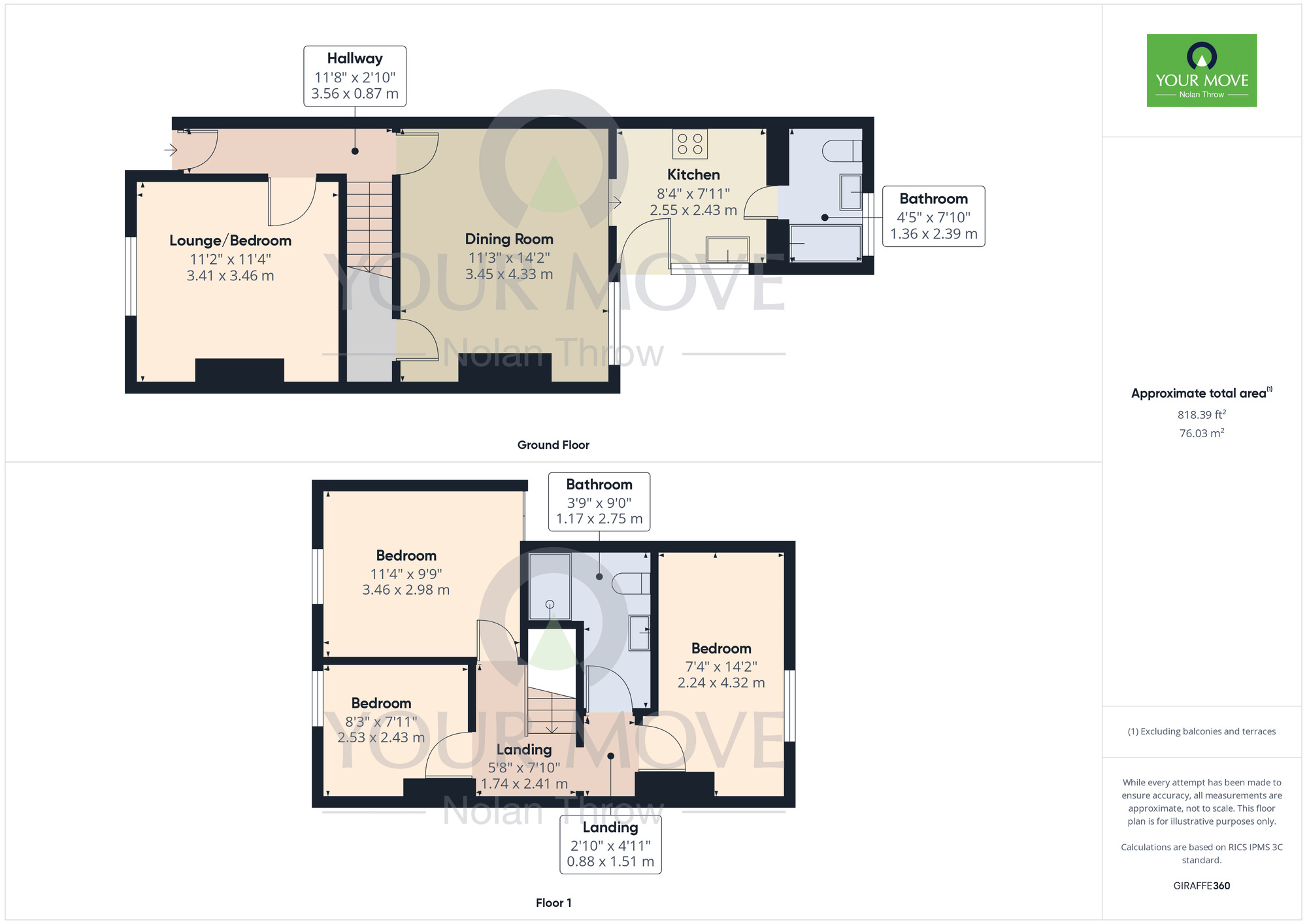 Floorplan of 3 bedroom Mid Terrace House for sale, Carlton Street, Kettering, NN16