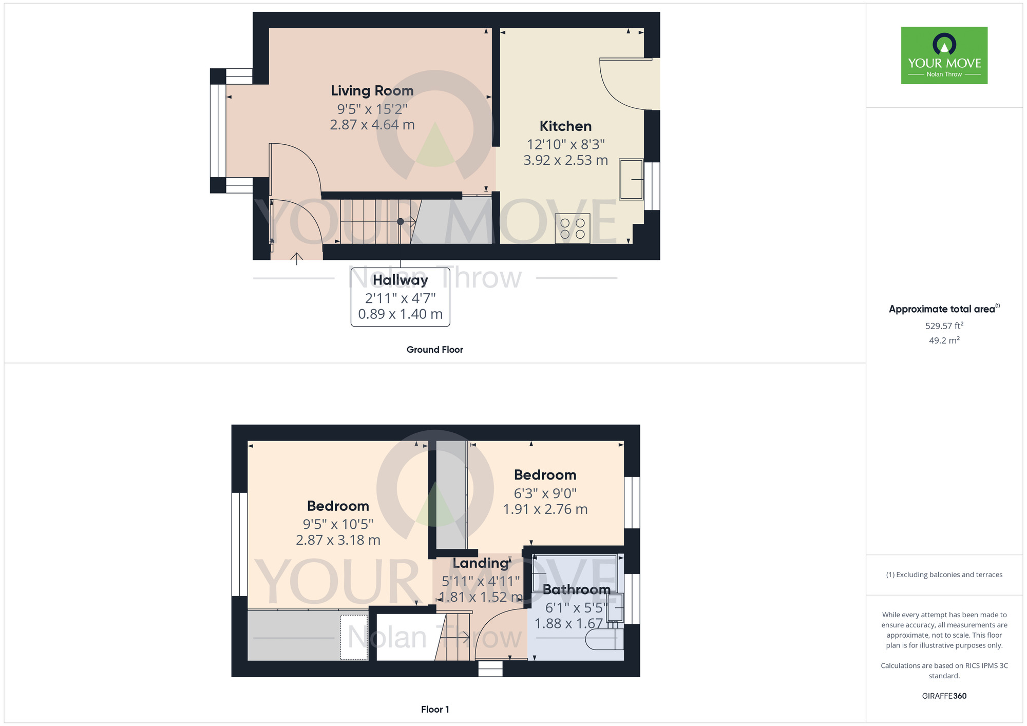 Floorplan of 2 bedroom Semi Detached House for sale, Probyn Close, Southfields, Northampton, NN3