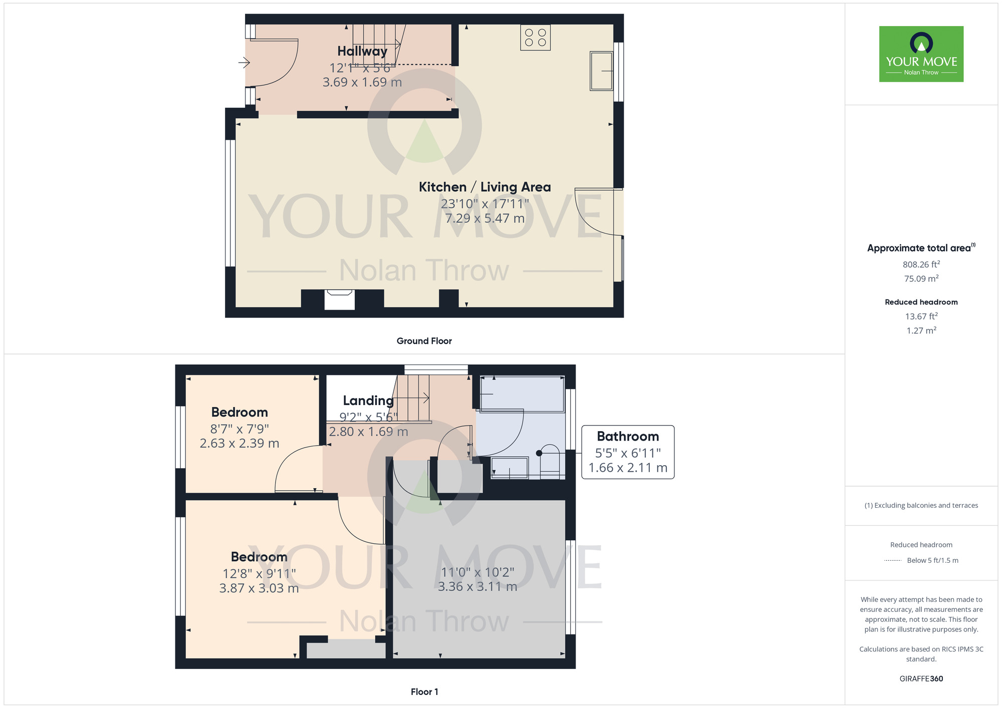 Floorplan of 3 bedroom Semi Detached House for sale, Moreton Way, Kingsthorpe, Northampton, Northamptonshire, NN2