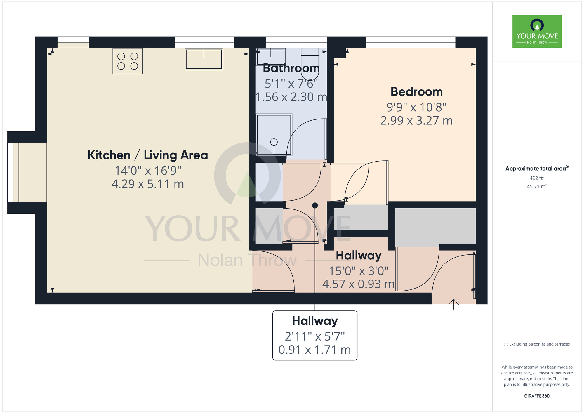 Floorplan of 1 bedroom  Flat for sale, Hinton Road, Kingsthorpe, Northampton, Northamptonshire, NN2