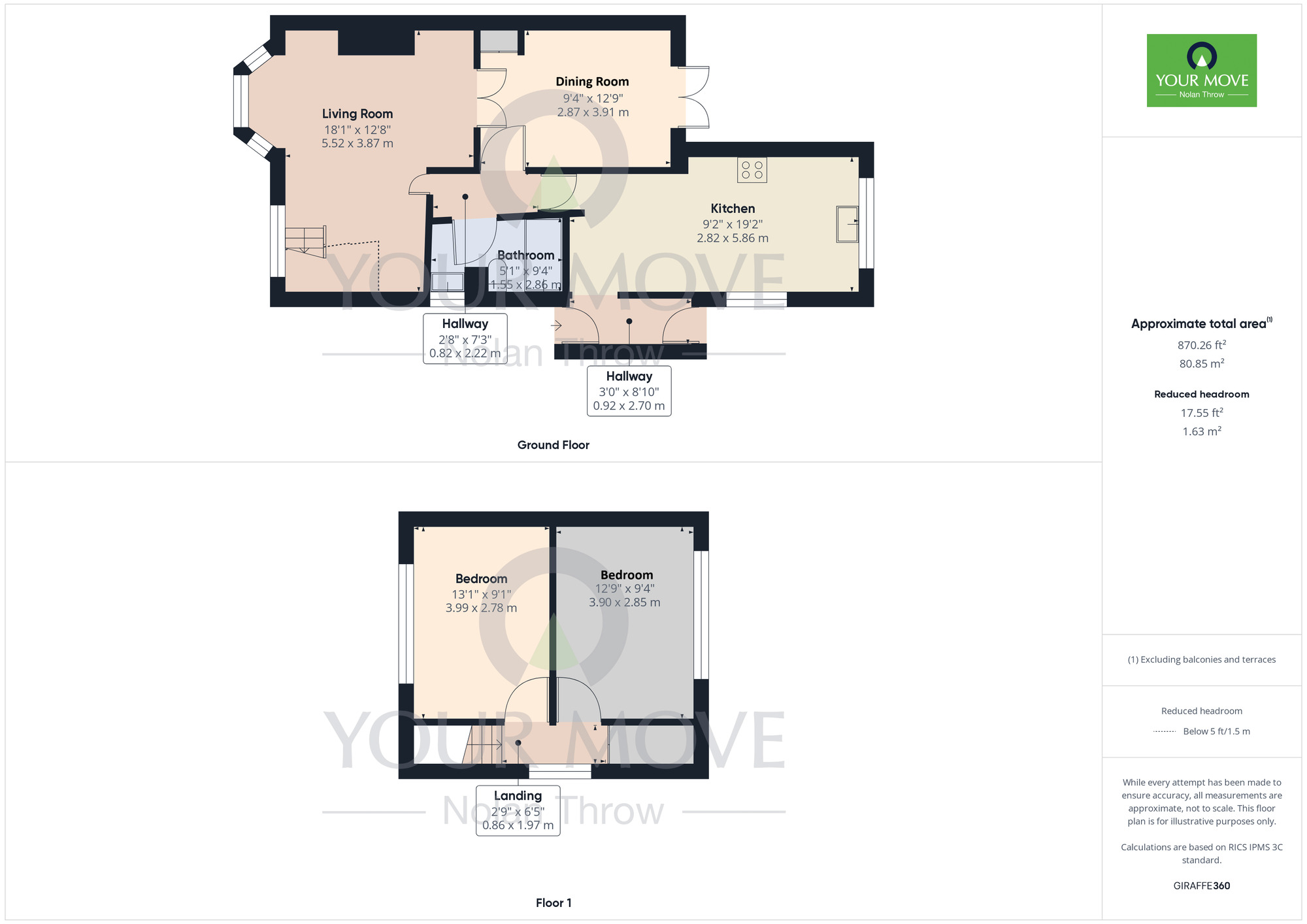 Floorplan of 2 bedroom Semi Detached House for sale, Julian Way, Kingsthorpe, Northampton, Northamptonshire, NN2