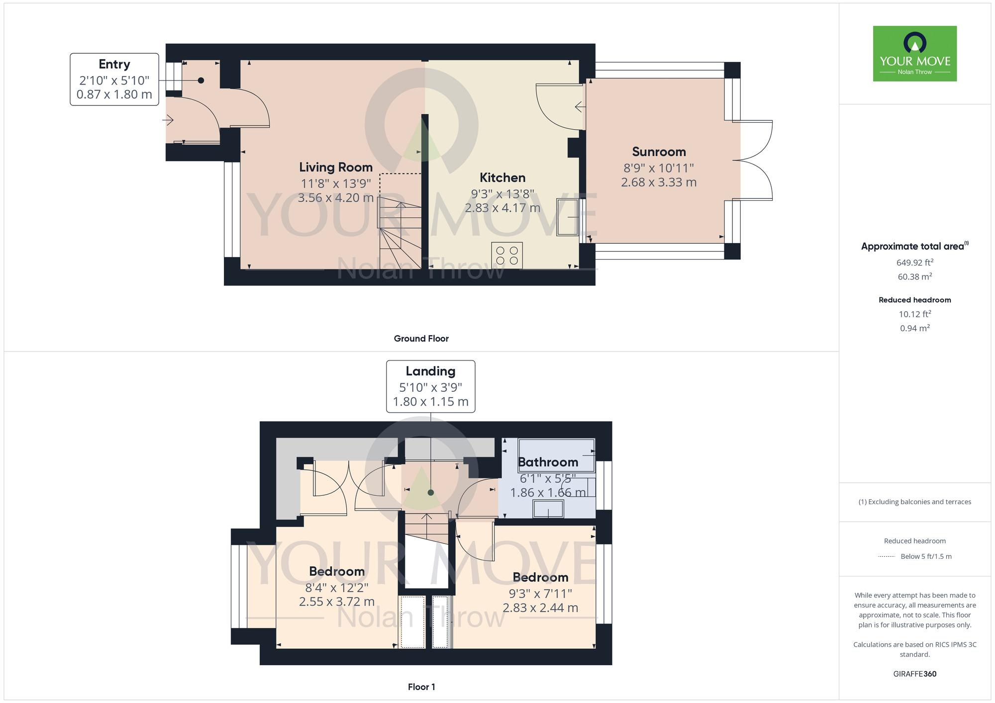 Floorplan of 2 bedroom Mid Terrace House for sale, Kentstone Close, Kingsthorpe, Northampton, Northamptonshire, NN2