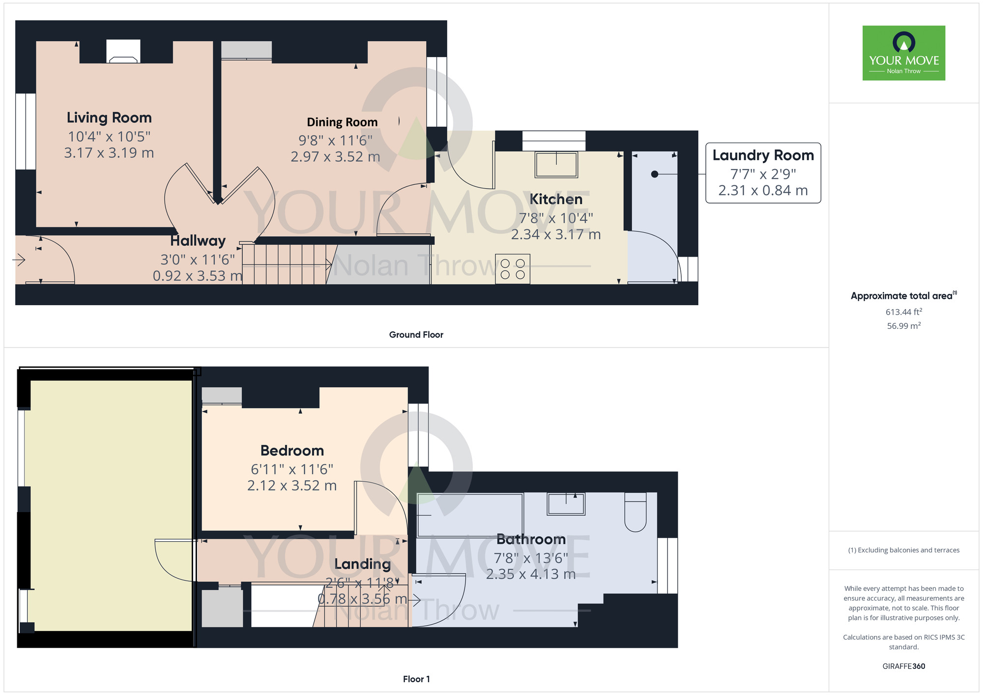 Floorplan of 2 bedroom Mid Terrace House for sale, Yelvertoft Road, Kingsthorpe, Northampton, Northamptonshire, NN2