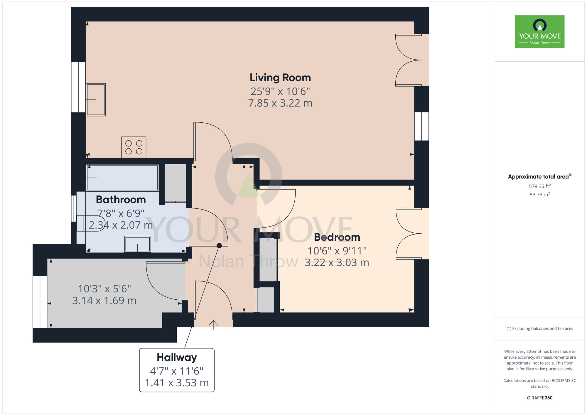 Floorplan of 2 bedroom  Flat for sale, Barring Street, Upton, Northamptonshire, NN5