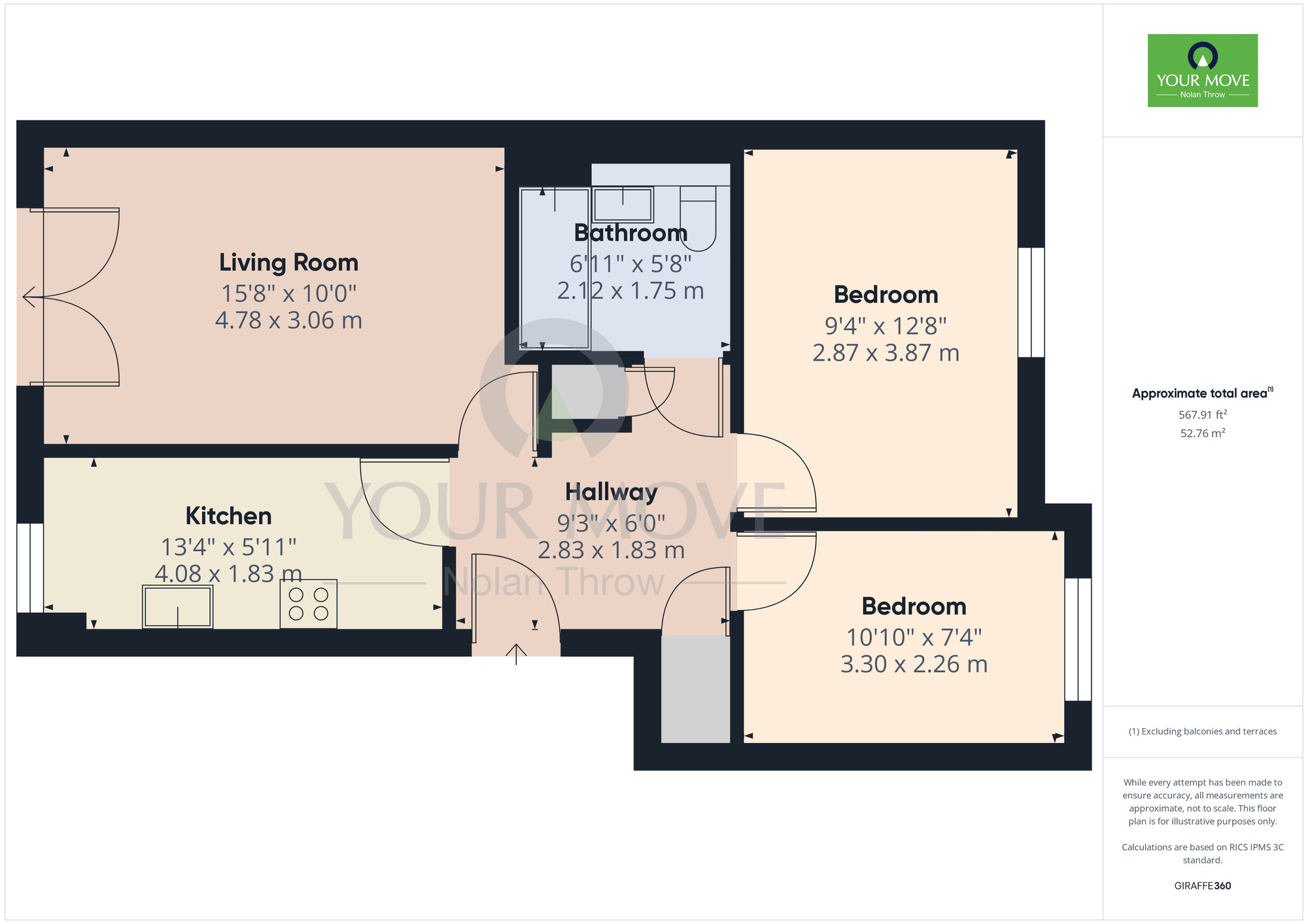 Floorplan of 2 bedroom  Flat for sale, Balfour Close, Northampton, Northamptonshire, NN2