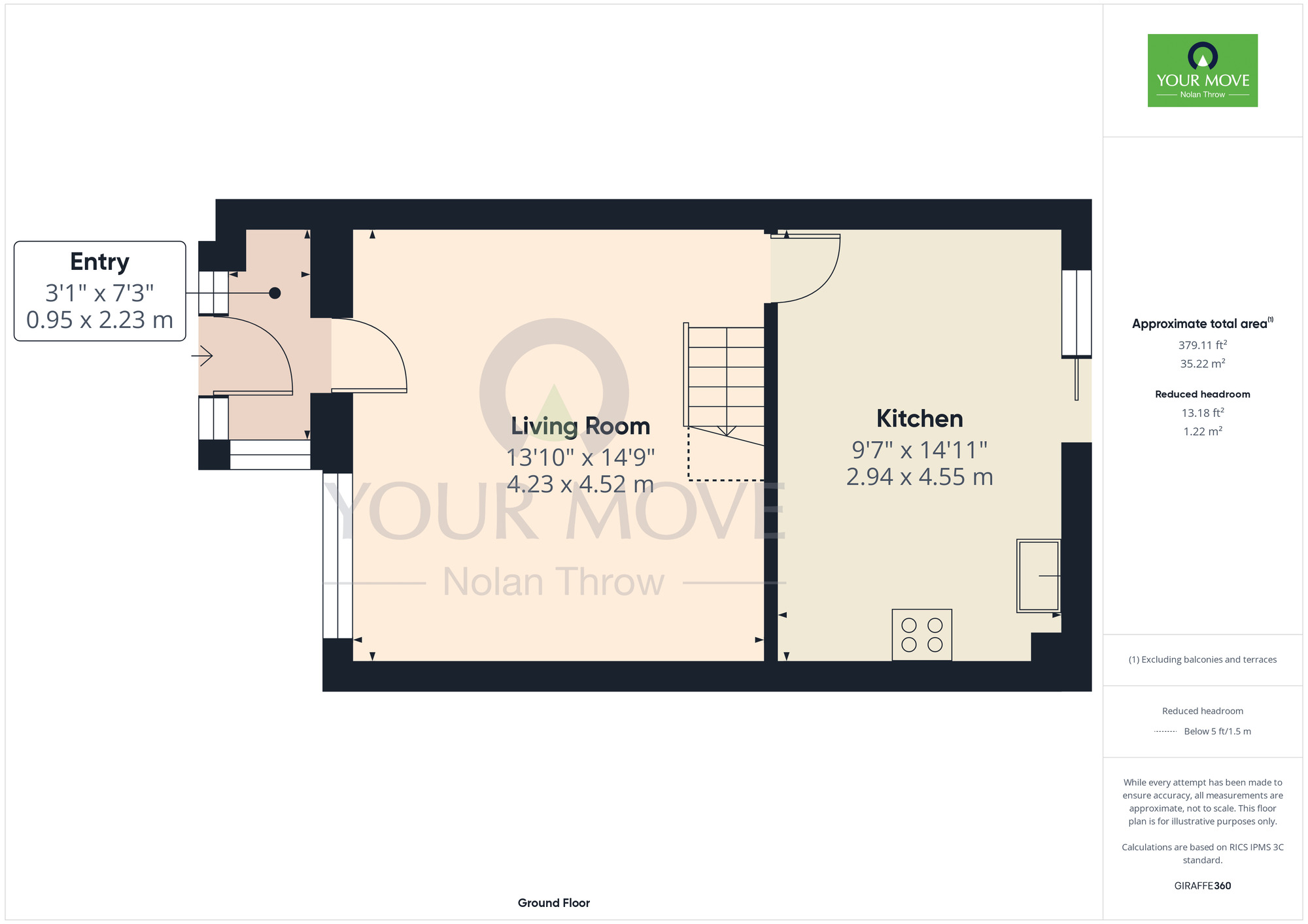 Floorplan of 3 bedroom Mid Terrace House for sale, Grasscroft, Kingsthorpe, Northamptonshire, NN2