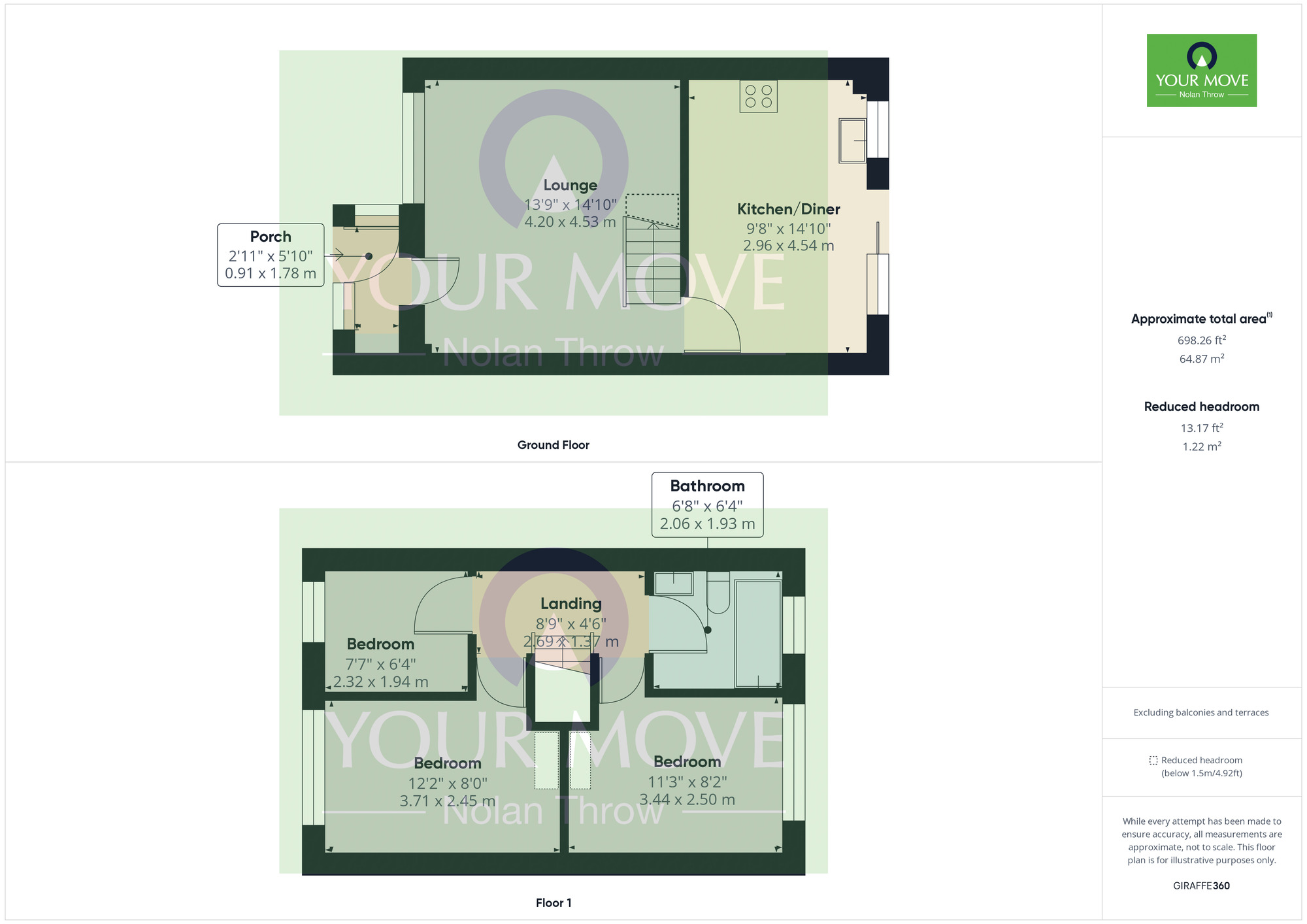 Floorplan of 3 bedroom Mid Terrace House for sale, Bowthorpe Close, Langlands, Northampton, Northamptonshire, NN3