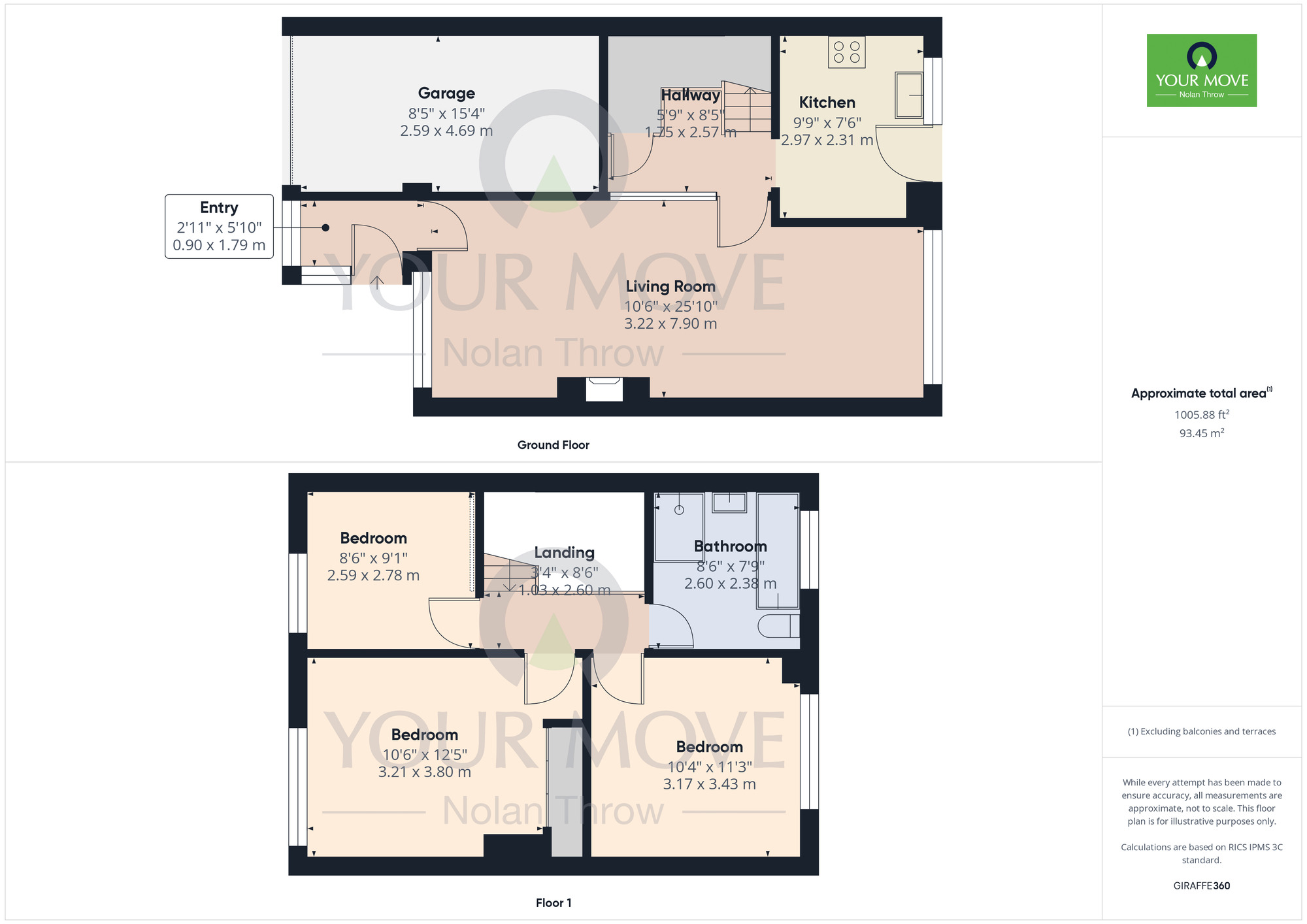 Floorplan of 3 bedroom Mid Terrace House for sale, Cottage Close, Kingsthorpe, Northampton, Northamptonshire, NN2