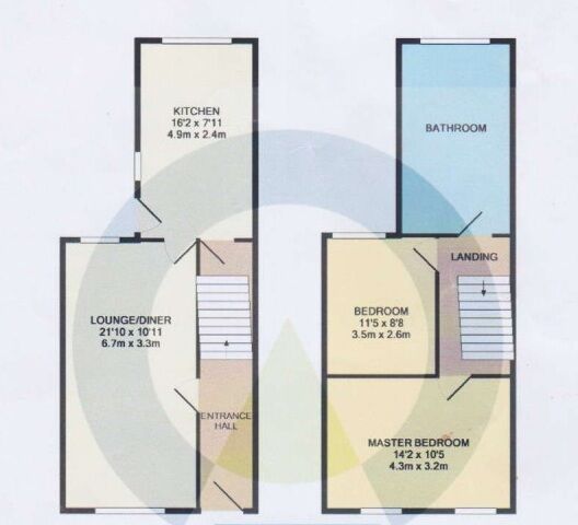 Floorplan of 2 bedroom Mid Terrace House for sale, Yelvertoft Road, Kingsthorpe, Northamptonshire, NN2