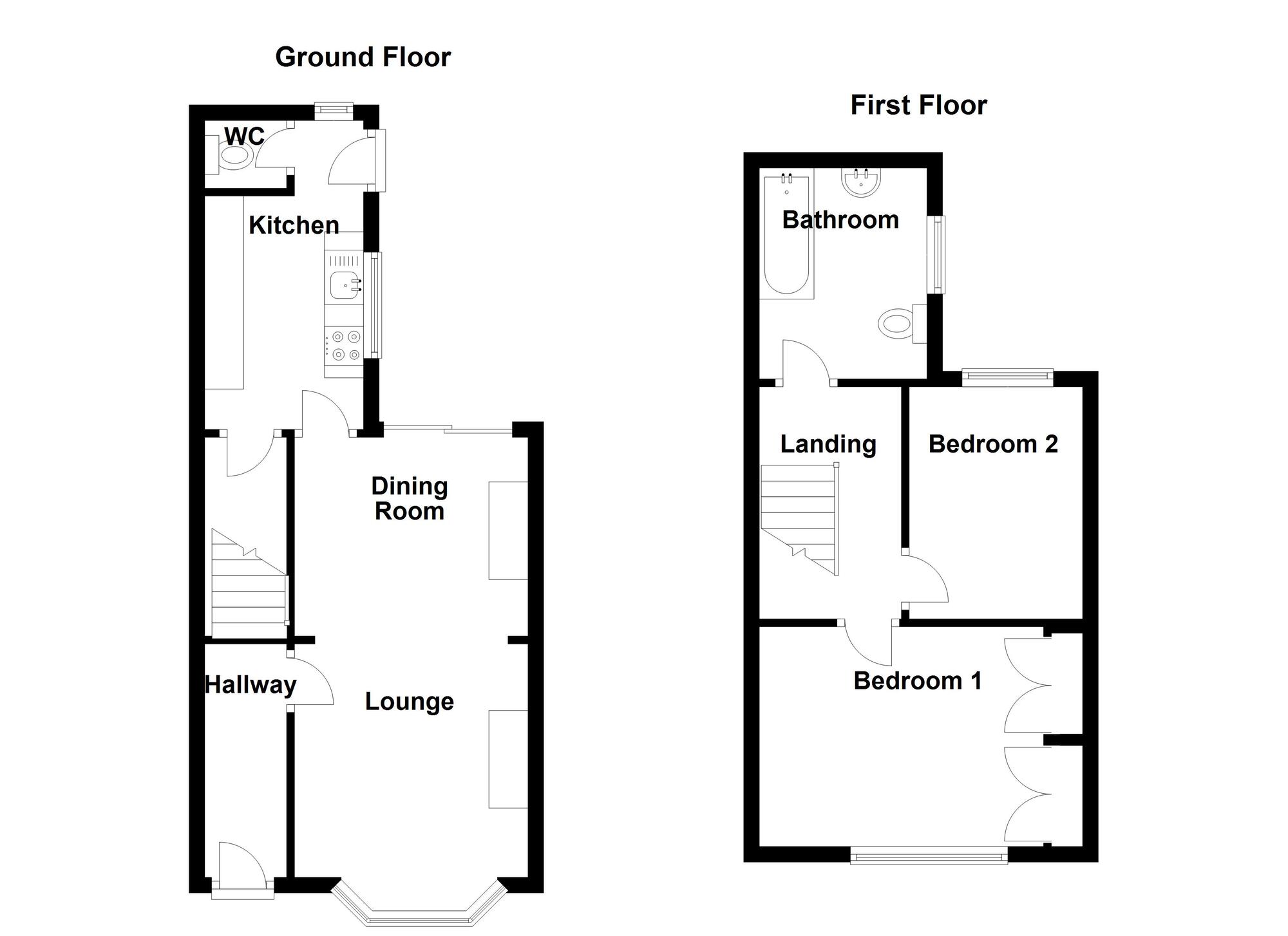 Floorplan of 2 bedroom Mid Terrace House to rent, Soundwell Road, Soundwell, Bristol, BS16