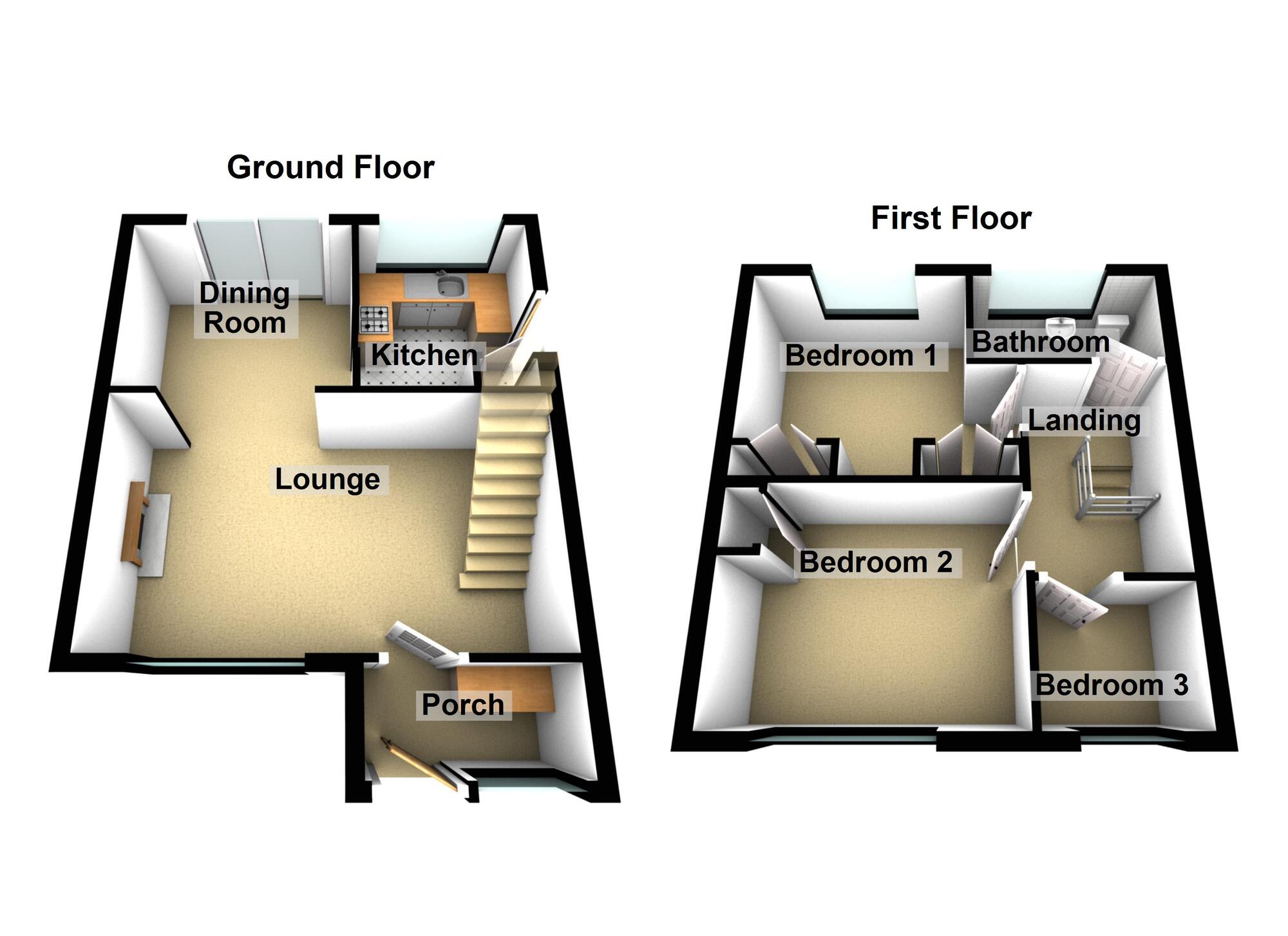 Floorplan of 3 bedroom Semi Detached House to rent, Lays Drive, Keynsham, Bristol, BS31