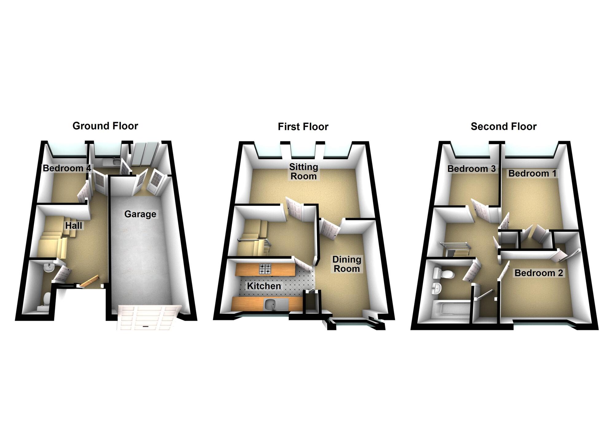 Floorplan of 4 bedroom End Terrace House for sale, Dragons Hill Gardens, Keynsham, Bristol, BS31