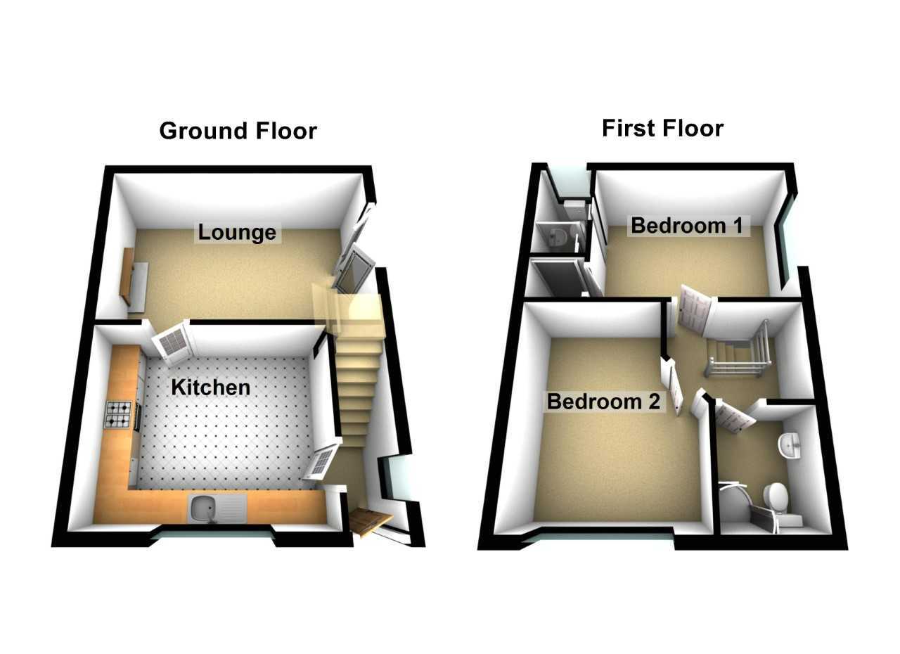 Floorplan of 2 bedroom End Terrace House to rent, Castle Farm Road, Hanham, Gloucestershire, BS15