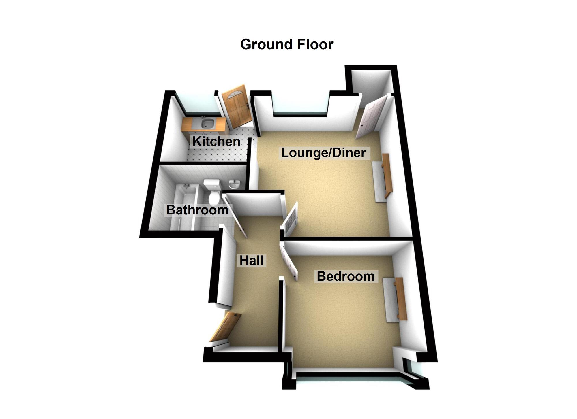 Floorplan of 1 bedroom  Flat to rent, Beverley Road, Bristol, Somerset, BS7