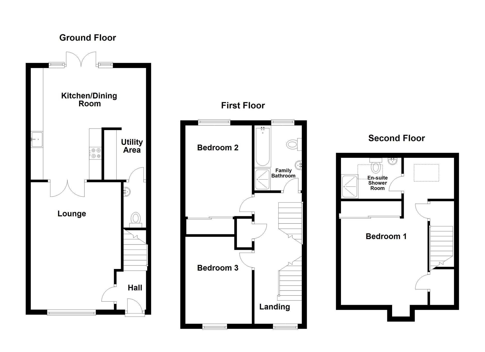 Floorplan of 3 bedroom End Terrace House for sale, Alexander Road, Keynsham, Bristol, BS31