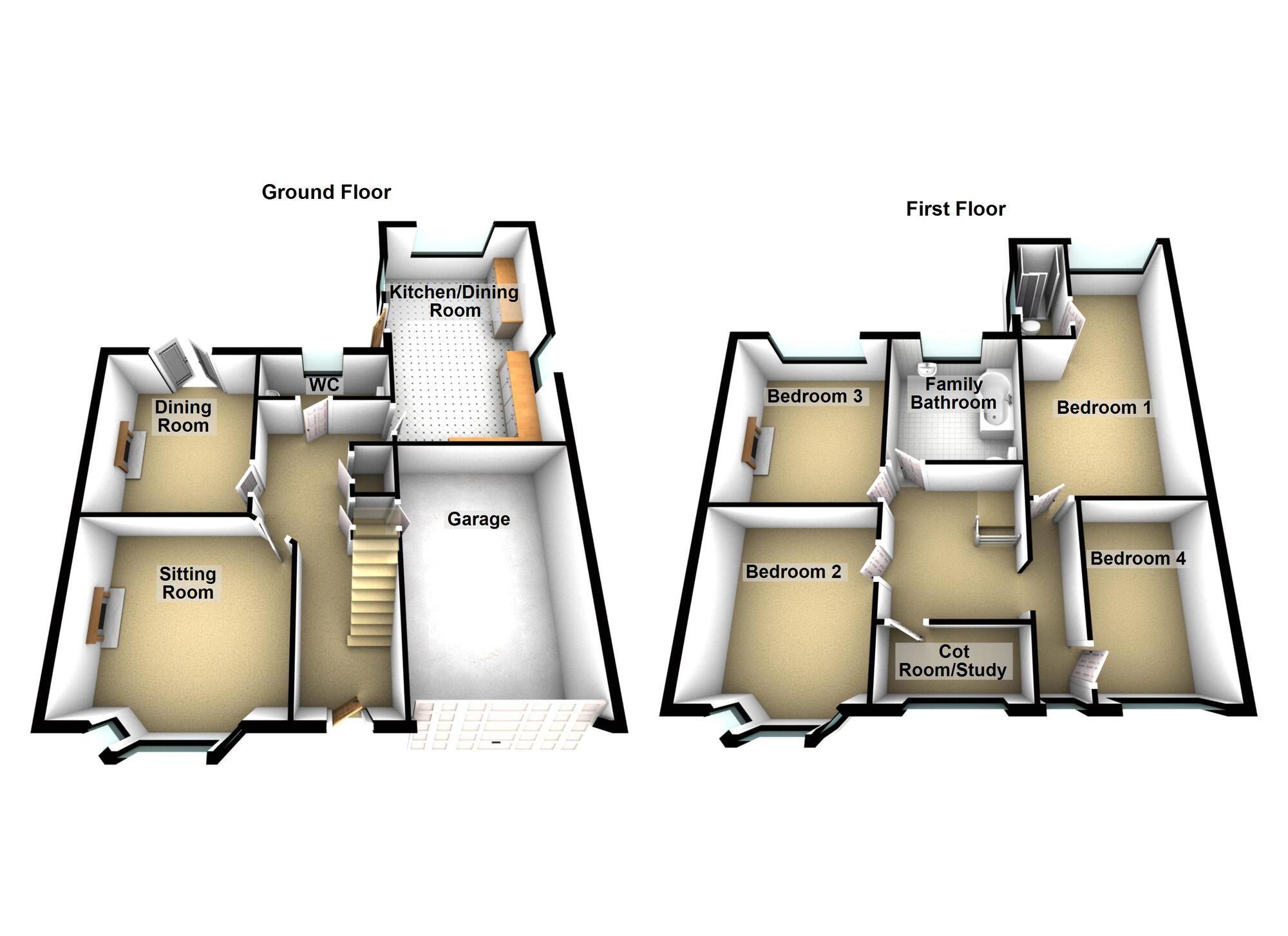 Floorplan of 4 bedroom Semi Detached House for sale, Wellsway, Keynsham, Bristol, BS31