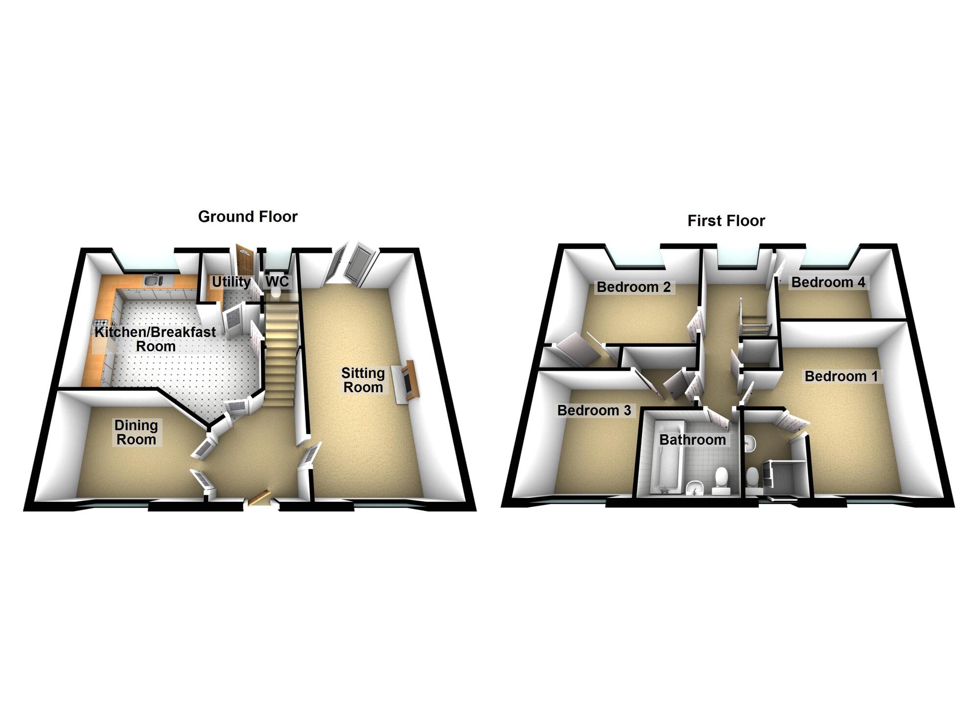 Floorplan of 4 bedroom Detached House for sale, Shaw Close, Mangotsfield, Bristol, BS16