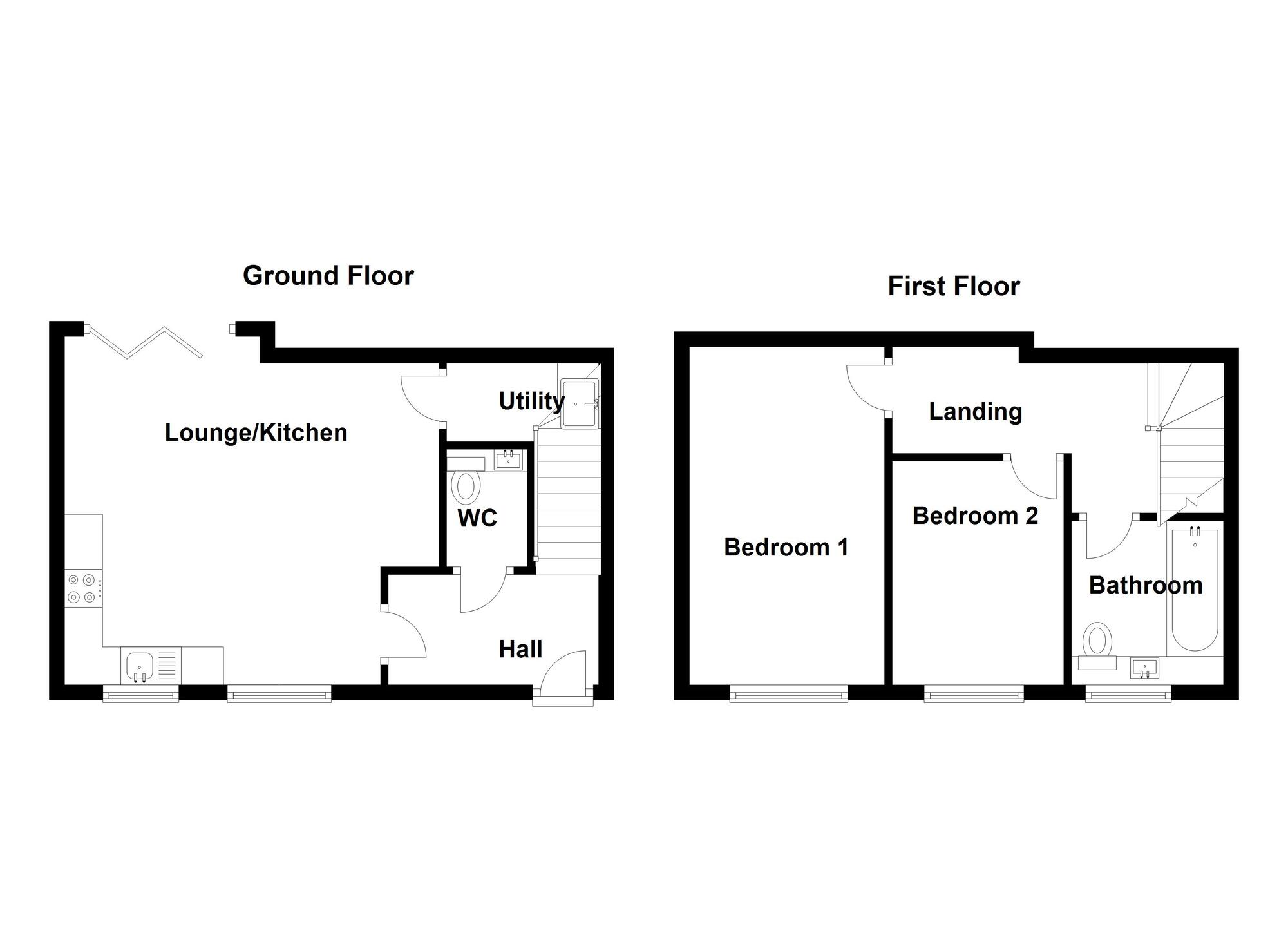 Floorplan of 2 bedroom Semi Detached House for sale, Wathen Street, Staple Hill, Gloucestershire, BS16