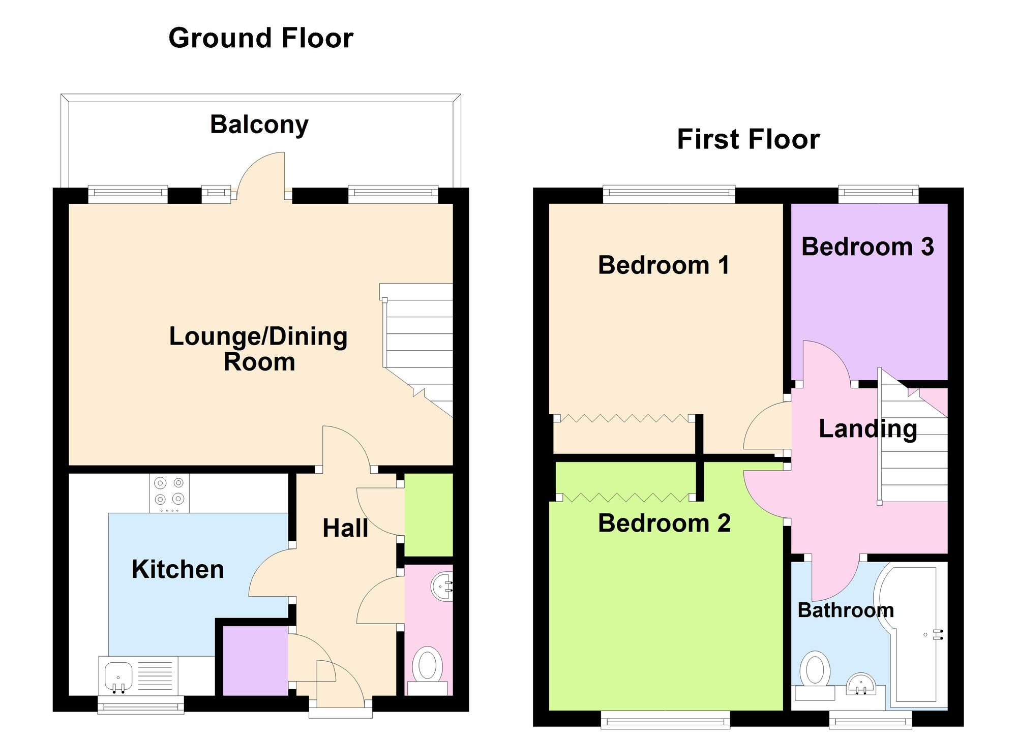 Floorplan of 3 bedroom End Terrace House for sale, Dapps Hill, Keynsham, Somerset, BS31