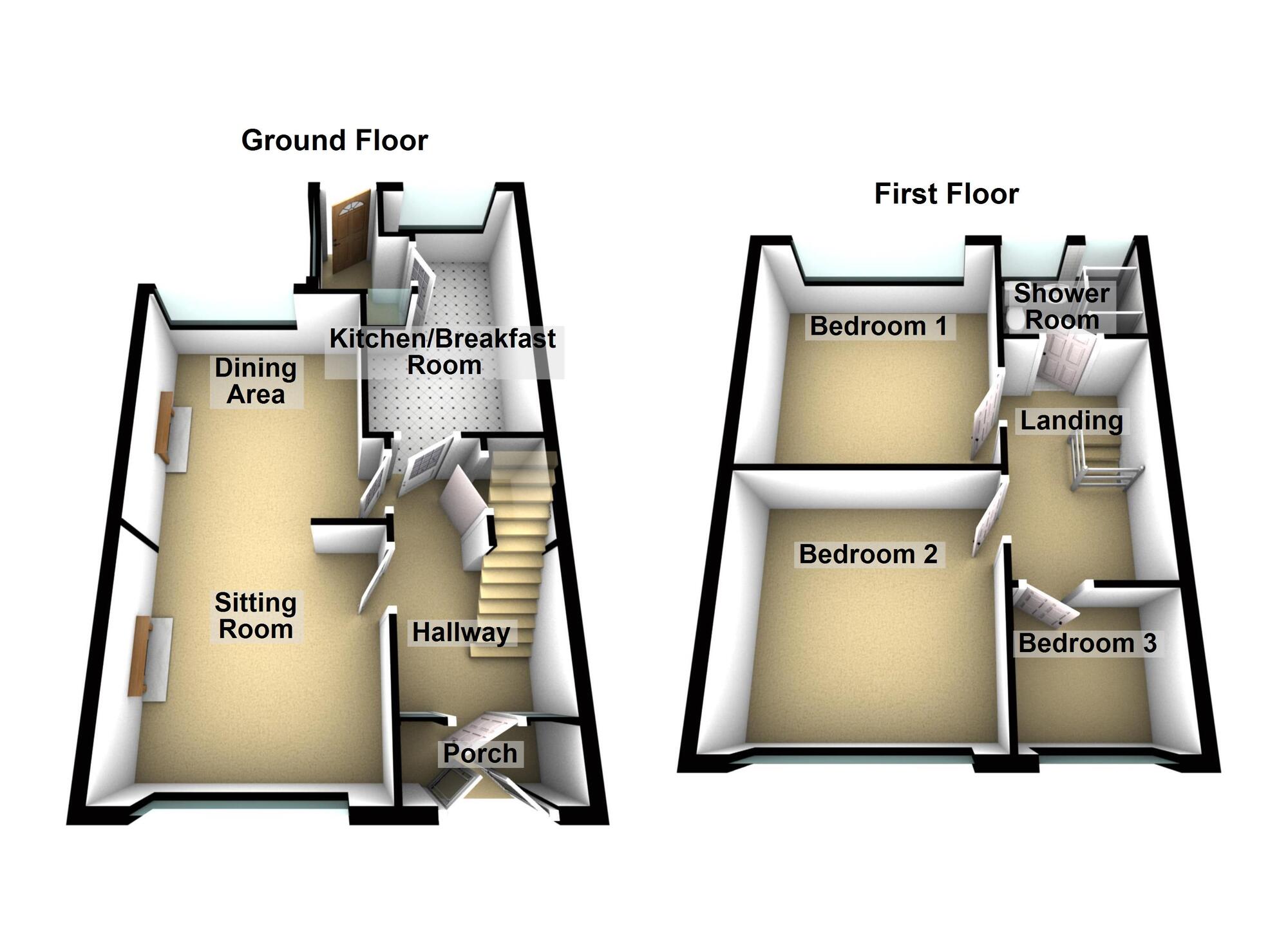 Floorplan of 3 bedroom Mid Terrace House for sale, Claypool Road, Kingswood, Bristol, BS15