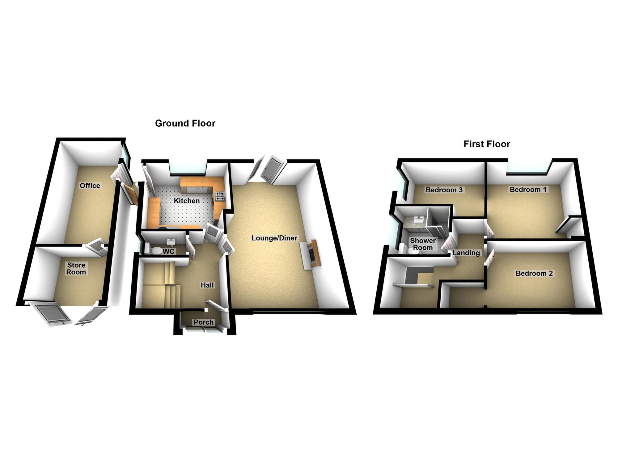 Floorplan of 3 bedroom End Terrace House for sale, Balmoral Road, Keynsham, Bristol, BS31