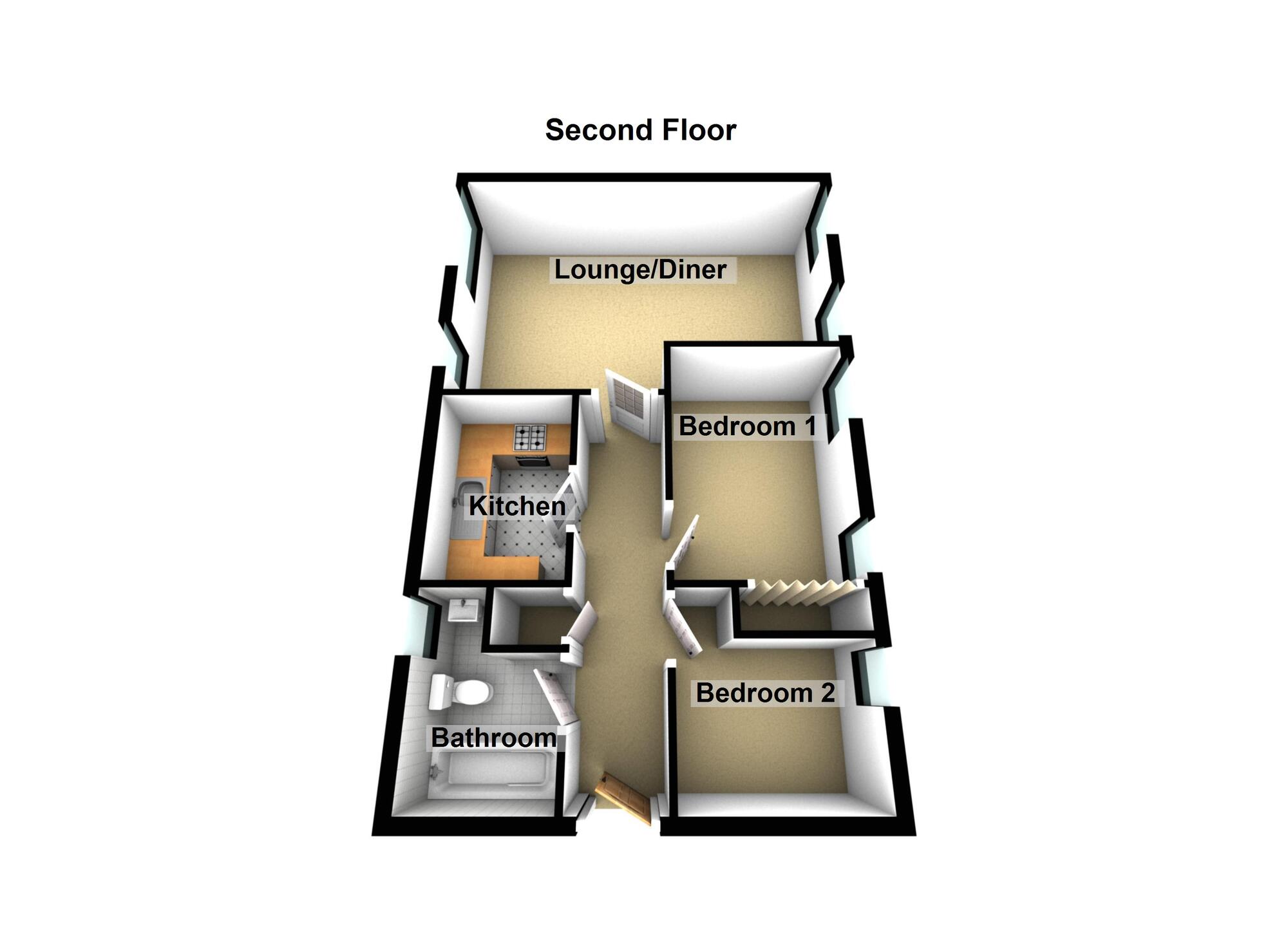 Floorplan of 2 bedroom  Flat for sale, Dapps Hill, Keynsham, Bristol, BS31