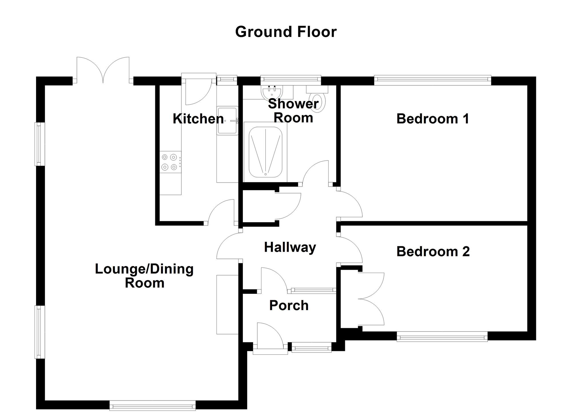 Floorplan of 2 bedroom Detached Bungalow for sale, Hurn Lane, Keynsham, Bristol, BS31