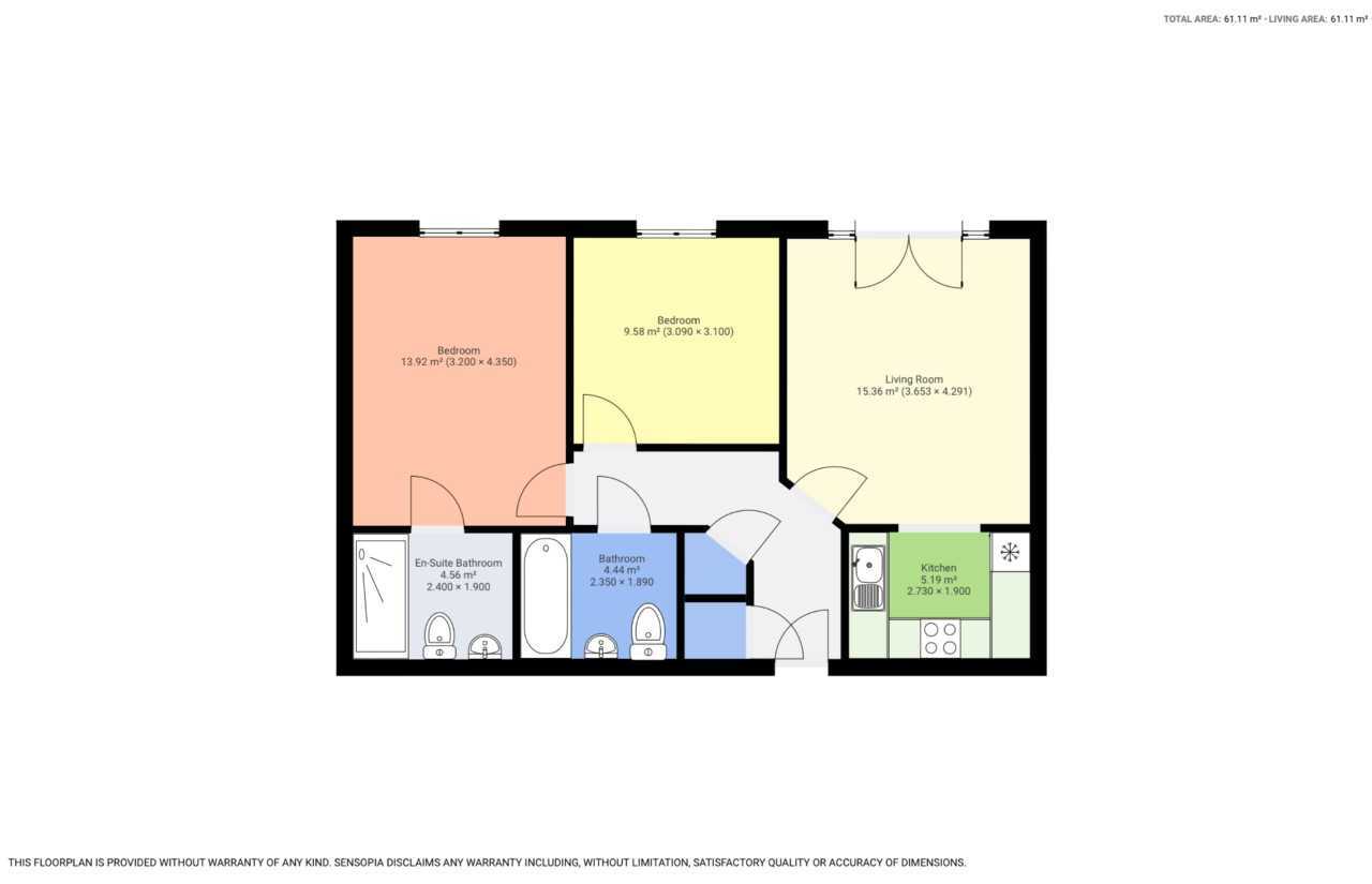 Floorplan of 2 bedroom  Flat for sale, Aspects Court, Slough, Berkshire, SL1