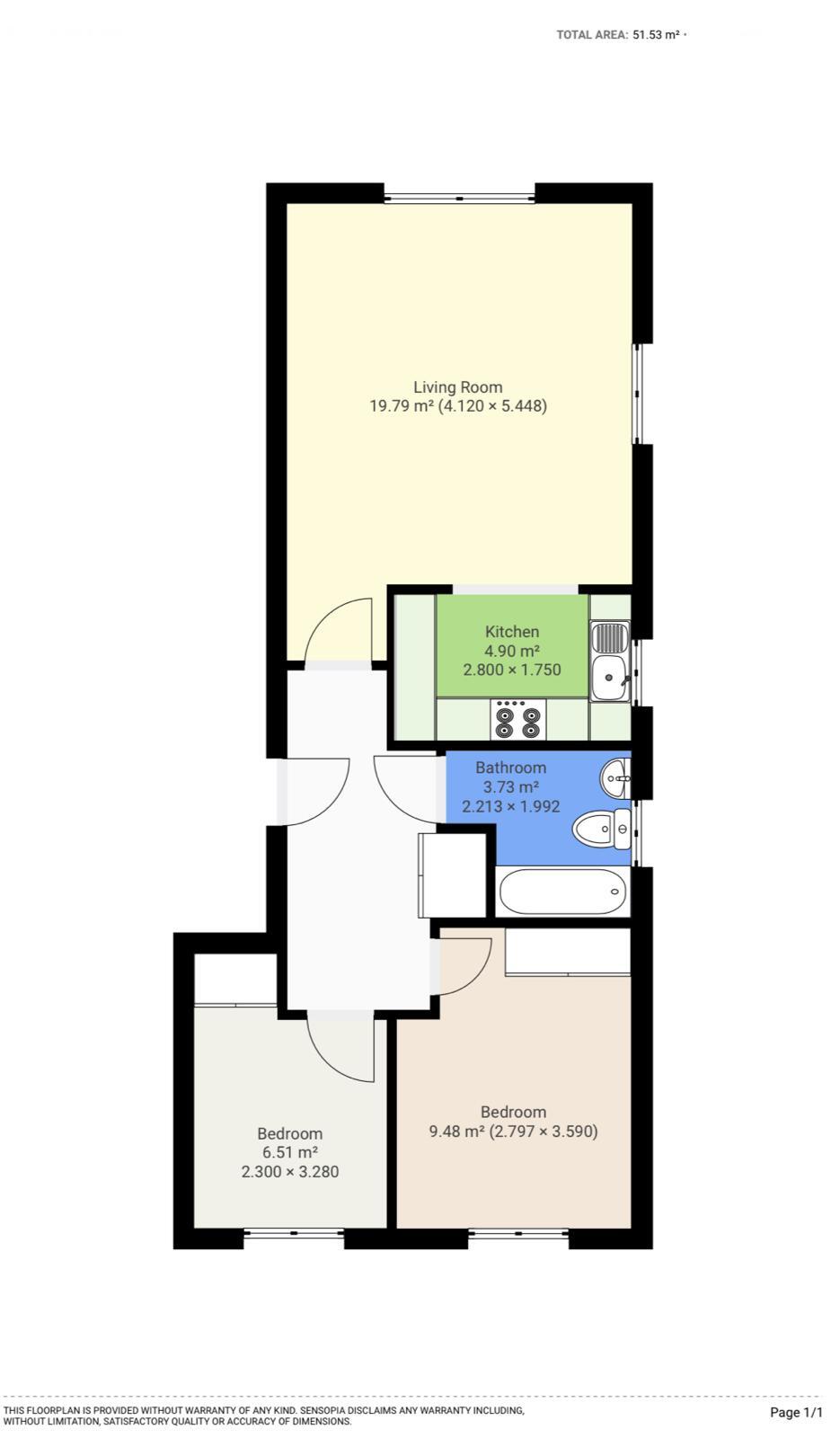 Floorplan of 2 bedroom  Flat for sale, Sydenham Gardens, Chalvey Grove, Berkshire, SL1