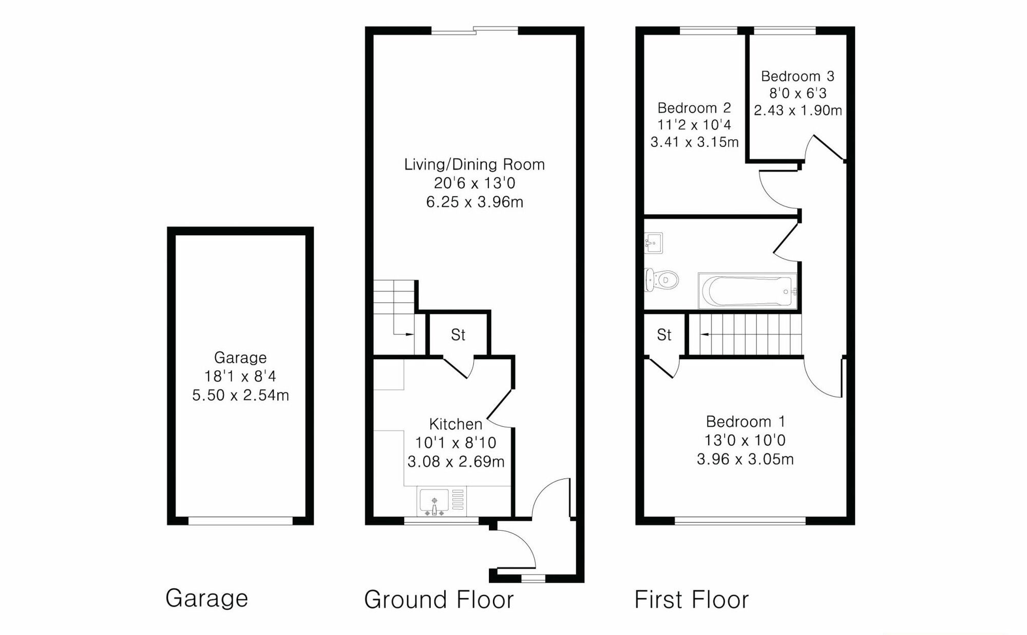 Floorplan of 3 bedroom Mid Terrace House to rent, Brands Road, Slough, Berkshire, SL3