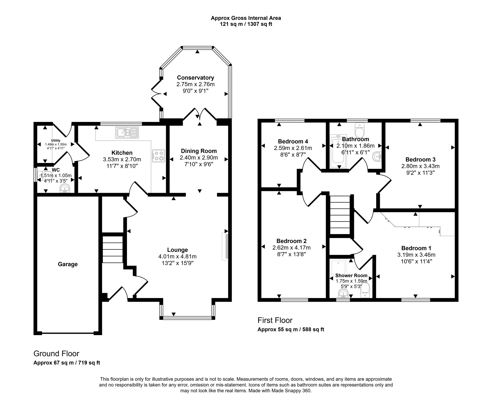 Floorplan of 4 bedroom Detached House for sale, Dunkeld Close, Wardley, Gateshead, NE10