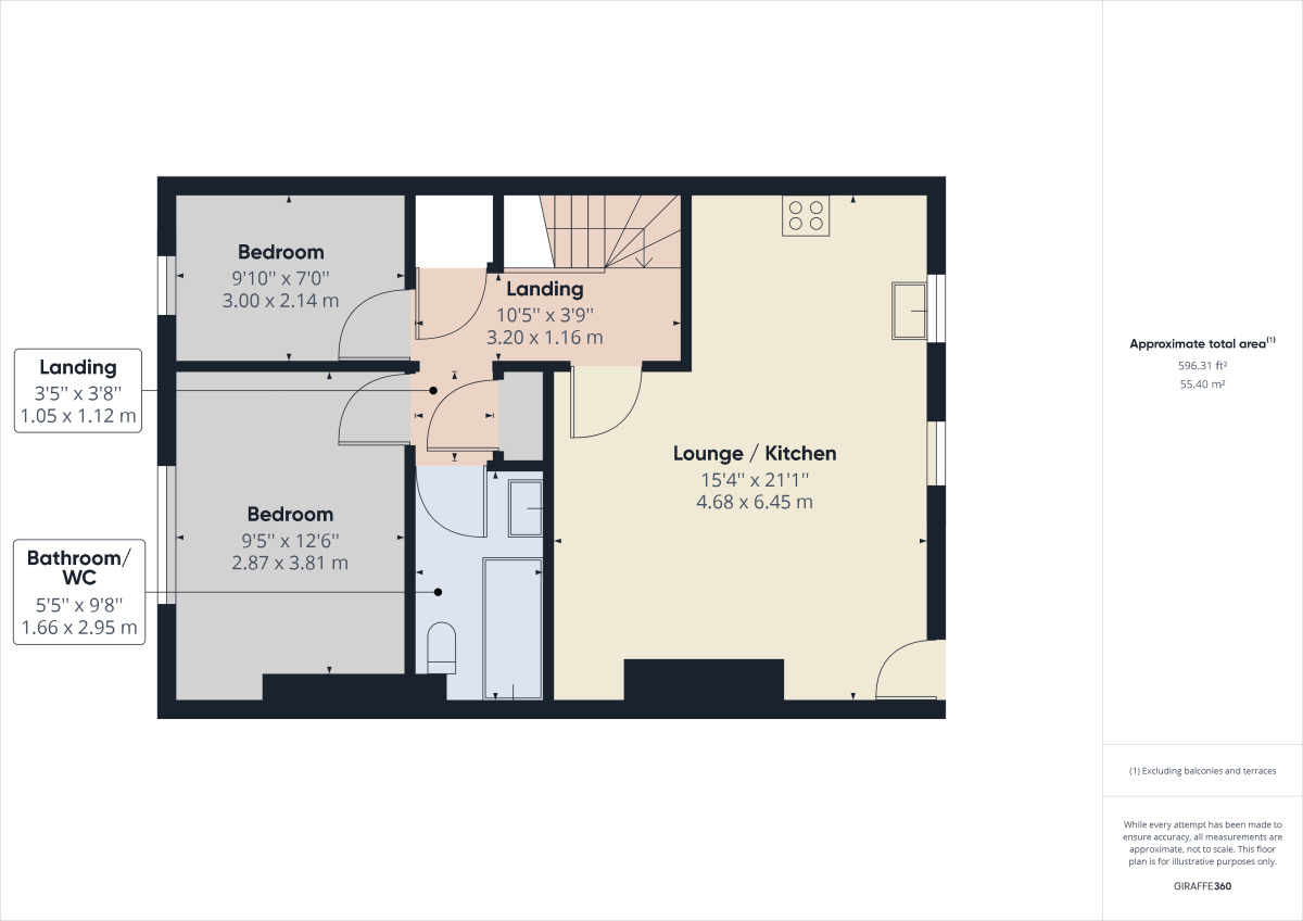 Floorplan of 2 bedroom  Flat to rent, Coldwell Terrace, Felling, Tyne And Wear, NE10