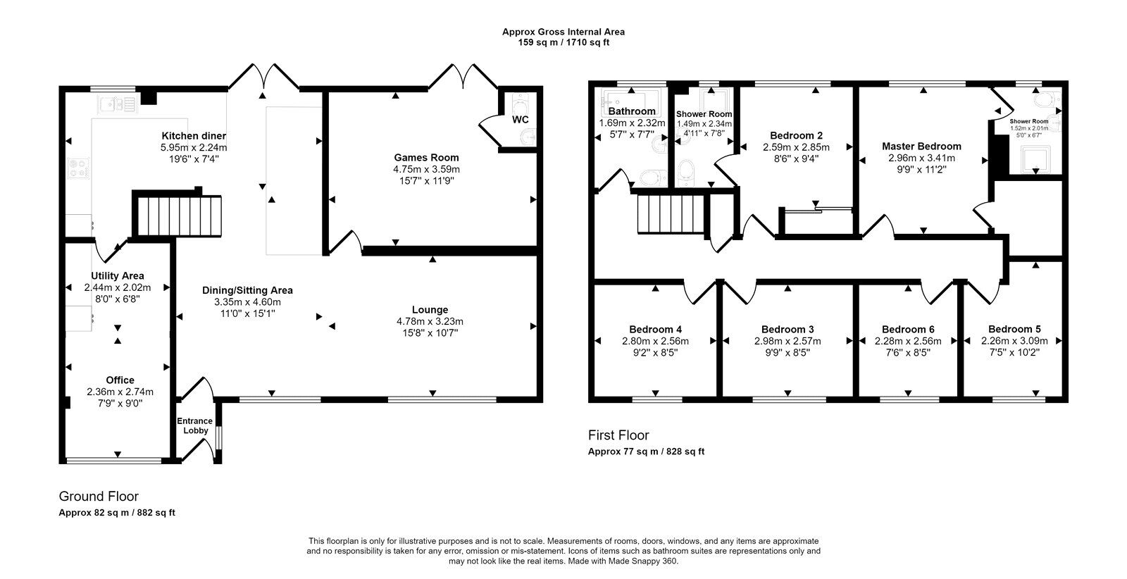 Floorplan of 6 bedroom Detached House for sale, Parklands Court, Wardley, Gateshead, NE10