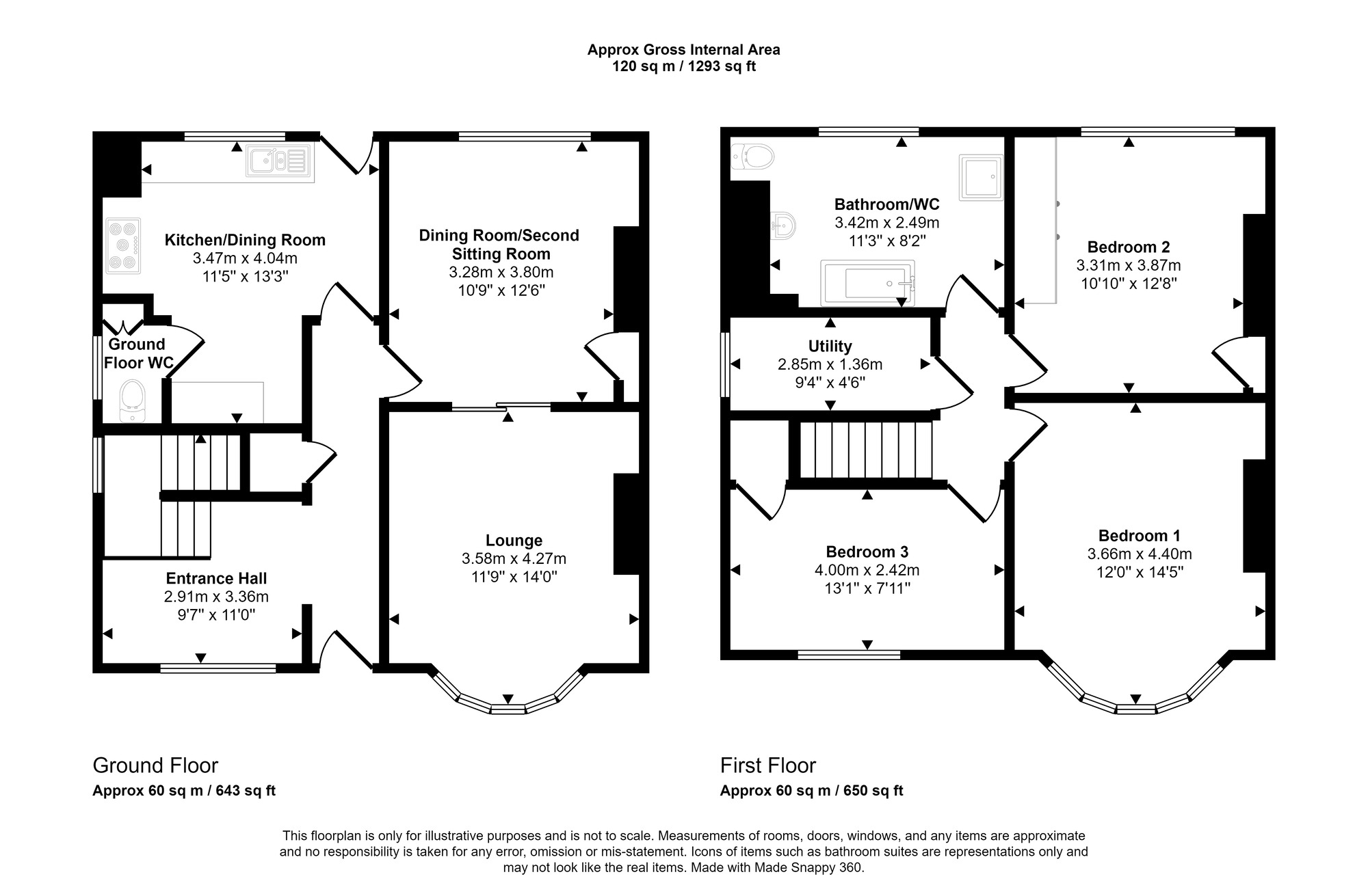 Floorplan of 3 bedroom Semi Detached House for sale, Lobley Hill Road, Gateshead, NE8