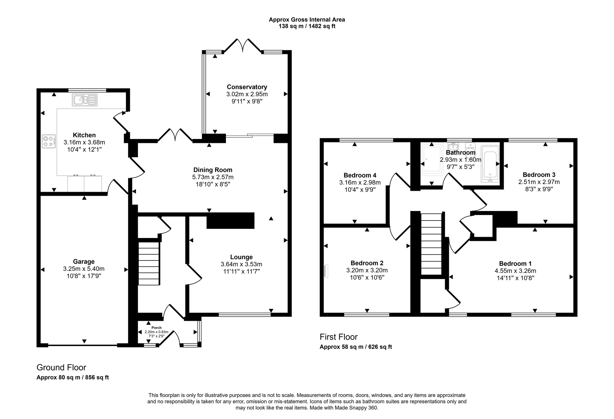 Floorplan of 4 bedroom Semi Detached House for sale, Manor Gardens, Wardley, Gateshead, NE10