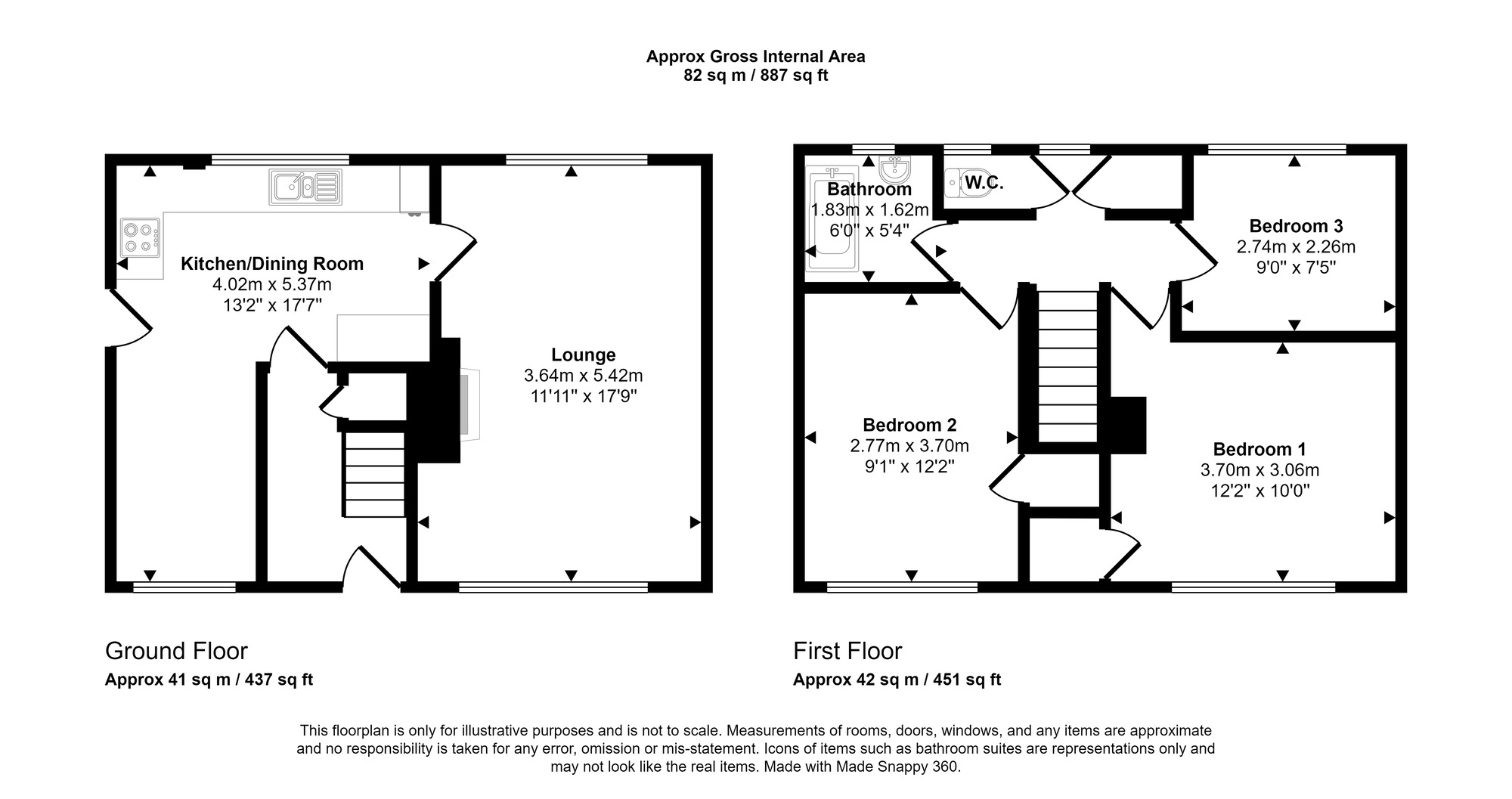 Floorplan of 3 bedroom Semi Detached House for sale, Jonadab Street, Pelaw, Gateshead, NE10