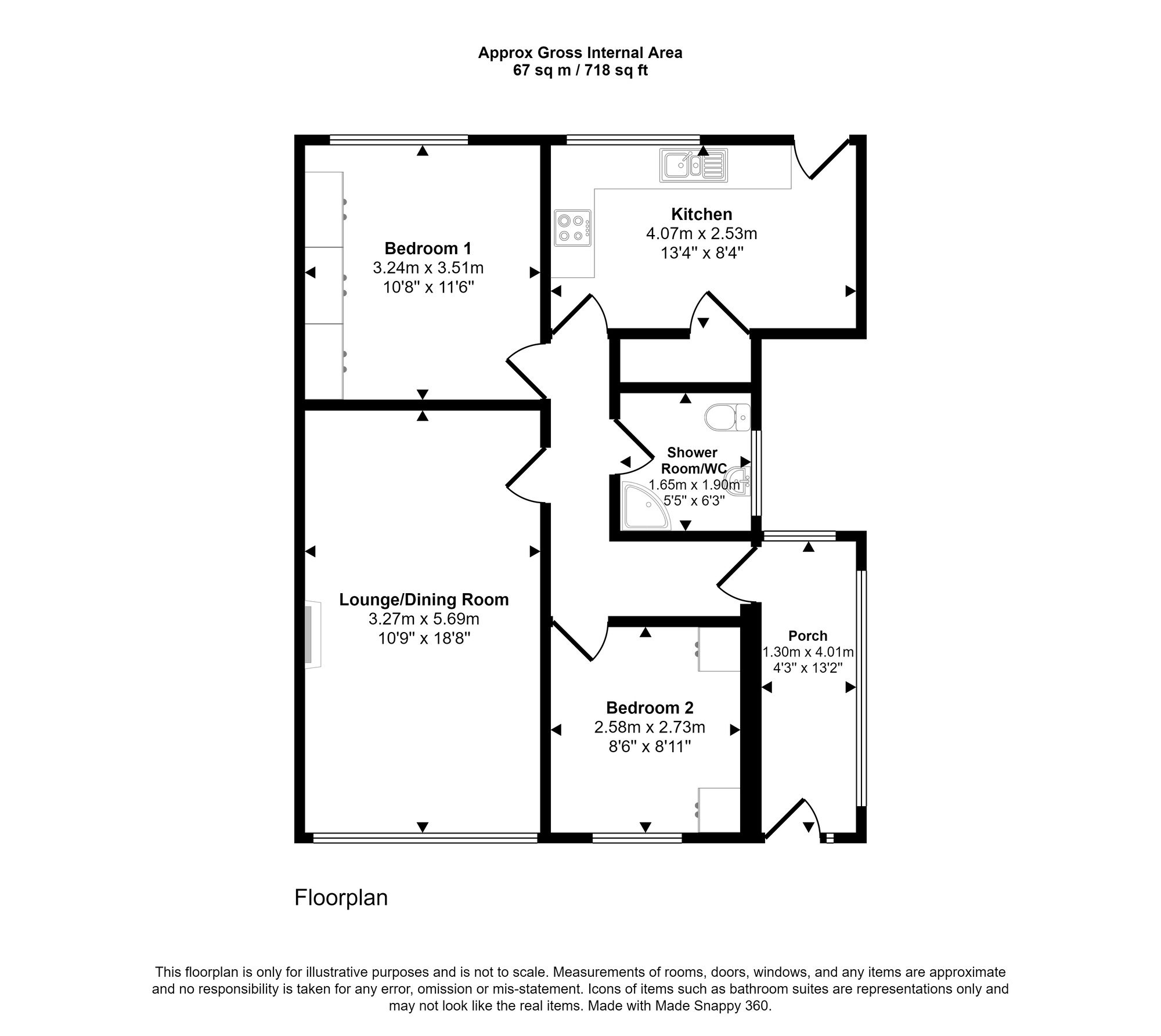 Floorplan of 2 bedroom Detached Bungalow for sale, Westfield, Heworth, Gateshead, NE10