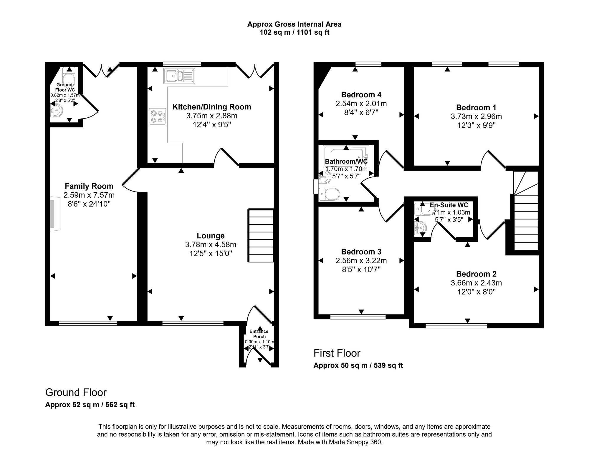 Floorplan of 4 bedroom End Terrace House for sale, Dykes Way, Gateshead, Tyne and Wear, NE10