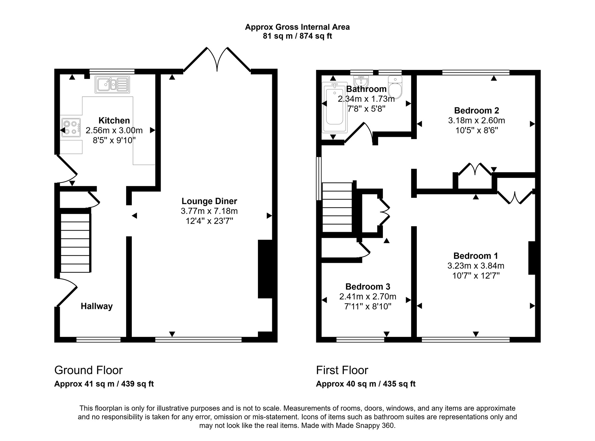 Floorplan of 3 bedroom End Terrace House for sale, Wythburn Place, Gateshead, NE9