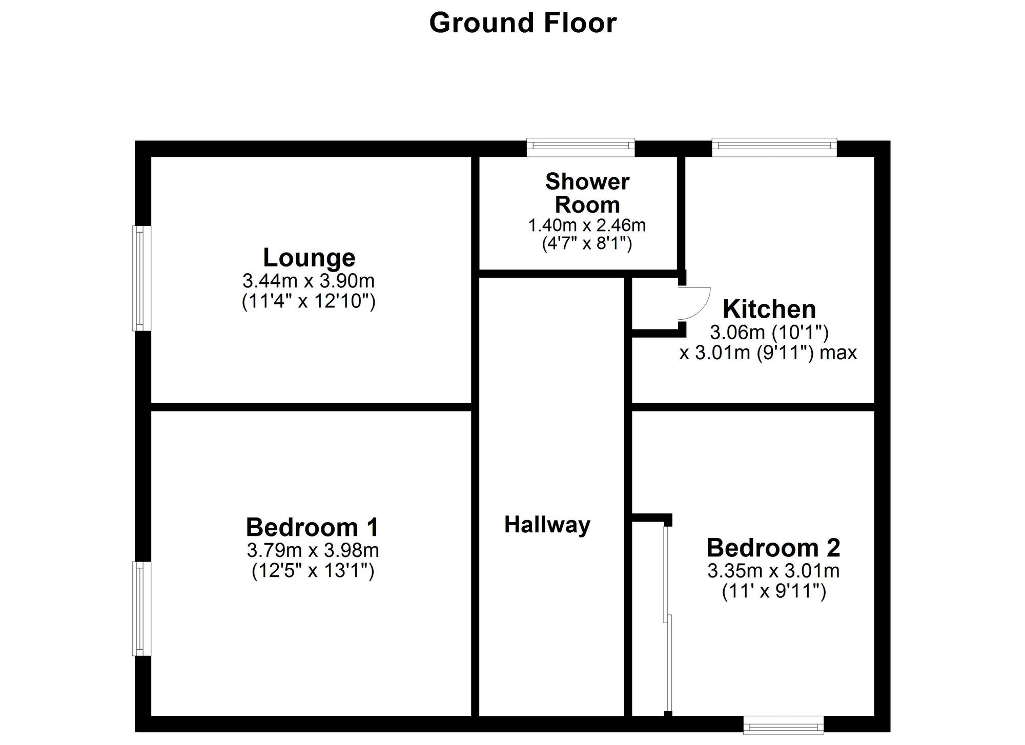 Floorplan of 2 bedroom  Flat for sale, Queens Court, Teams, Gateshead, NE8