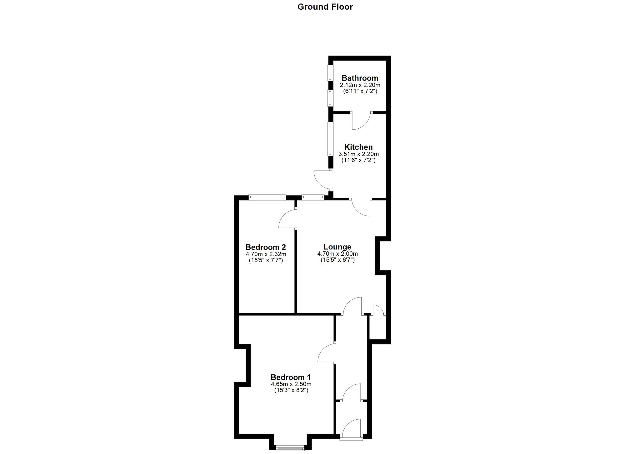 Floorplan of 2 bedroom  Flat for sale, Windsor Avenue, Saltwell, Gateshead, NE8