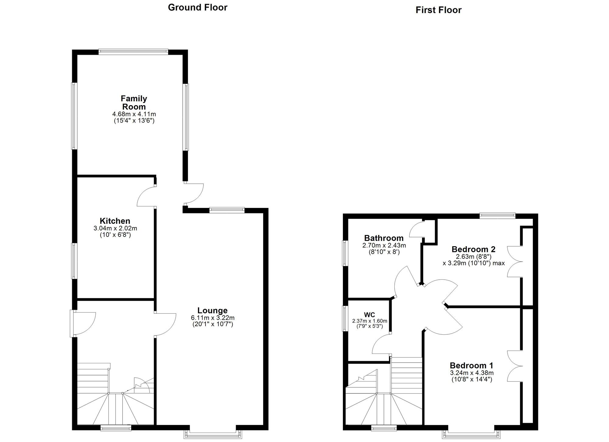 Floorplan of 2 bedroom Semi Detached House for sale, Beechwood Avenue, Low Fell, Gateshead, NE9