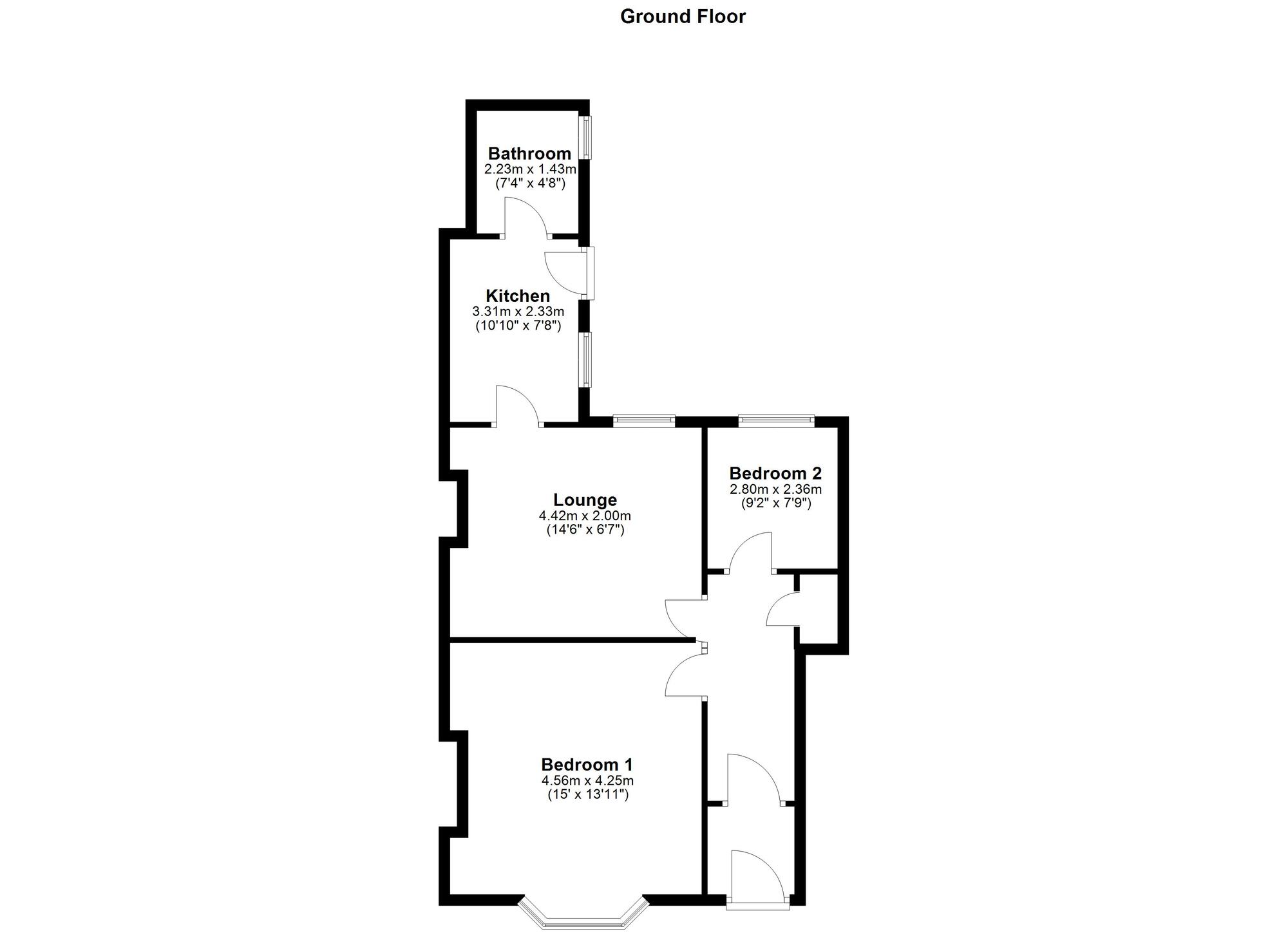 Floorplan of 2 bedroom  Flat to rent, The Avenue, Felling, Tyne and Wear, NE10