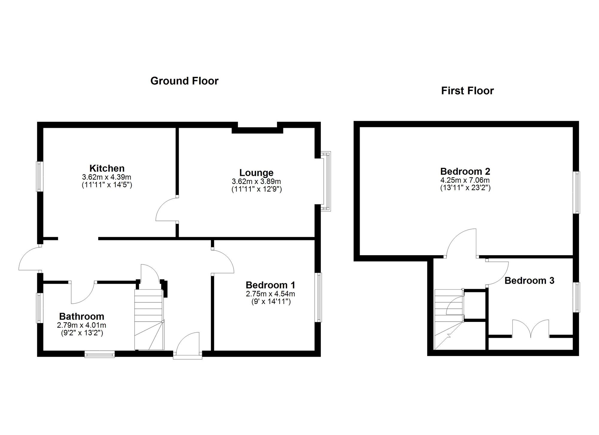 Floorplan of 3 bedroom Semi Detached Bungalow for sale, Glynwood Gardens, Low Fell, Gateshead, NE9