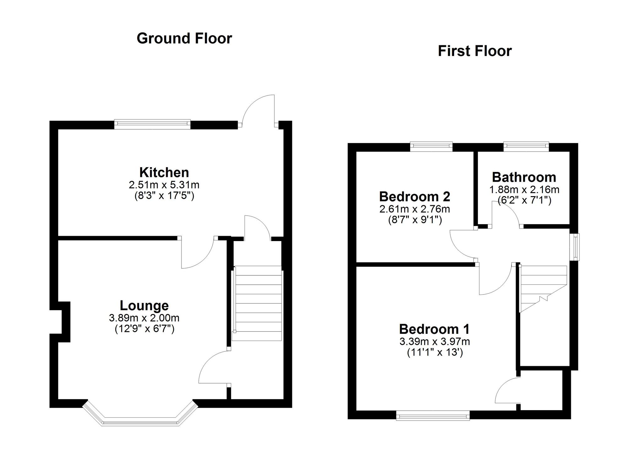 Floorplan of 2 bedroom Semi Detached House for sale, Home Avenue, Low Fell, Gateshead, NE9