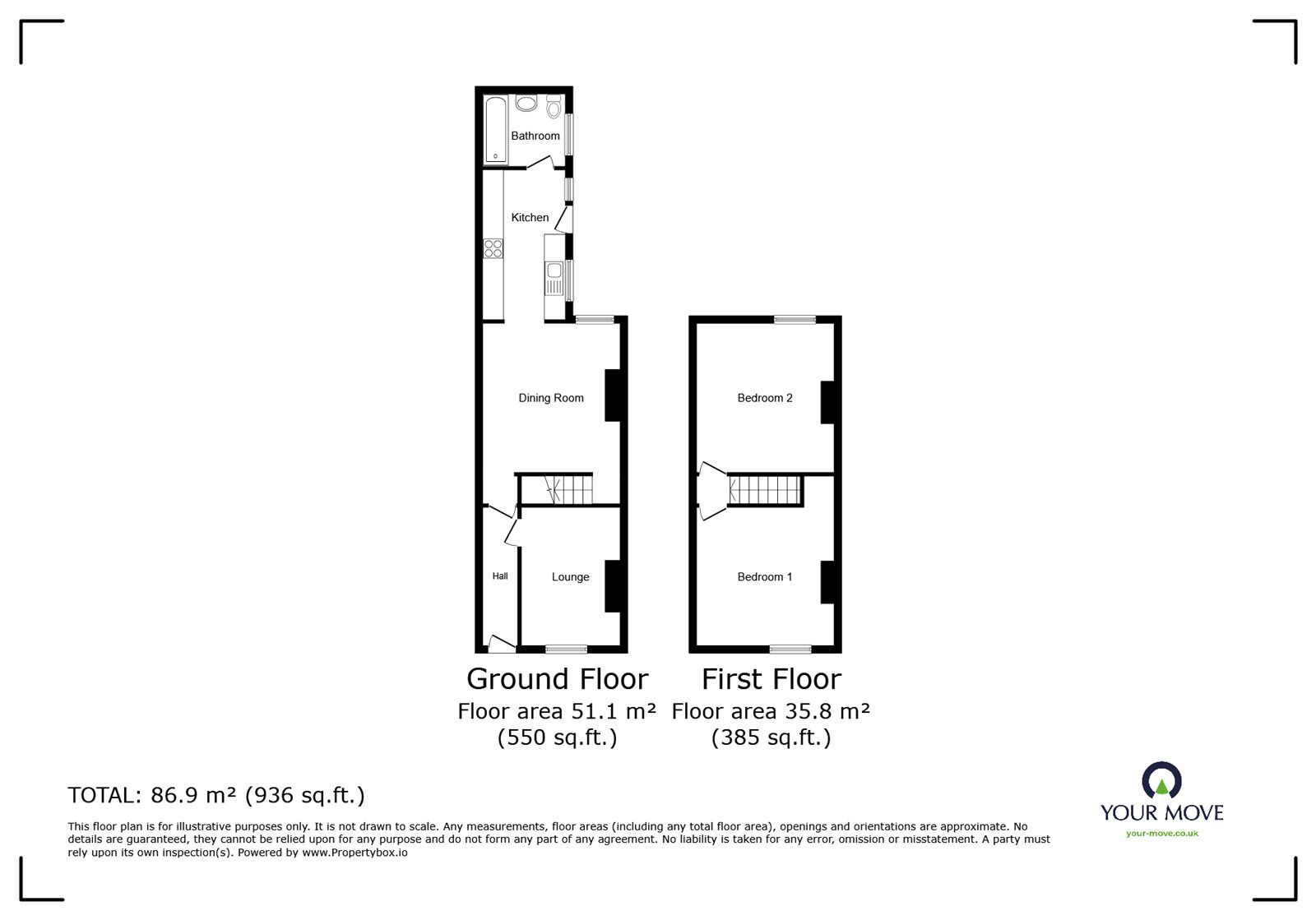 Floorplan of 2 bedroom Mid Terrace House to rent, Keary Street, Stoke, Stoke-On-Trent, ST4