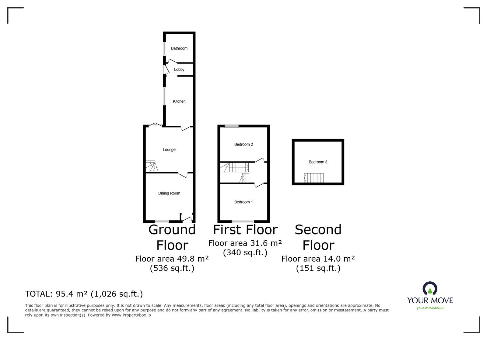 Floorplan of 2 bedroom Mid Terrace House for sale, Anchor Road, Longton, Stoke-On-Trent, ST3