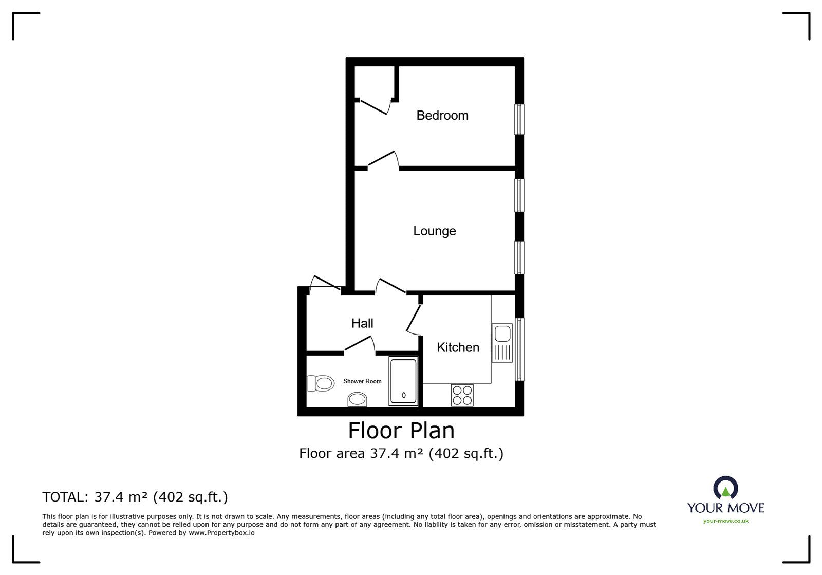 Floorplan of 1 bedroom  Flat to rent, Caroline Street, Stoke-on-Trent, Staffordshire, ST3