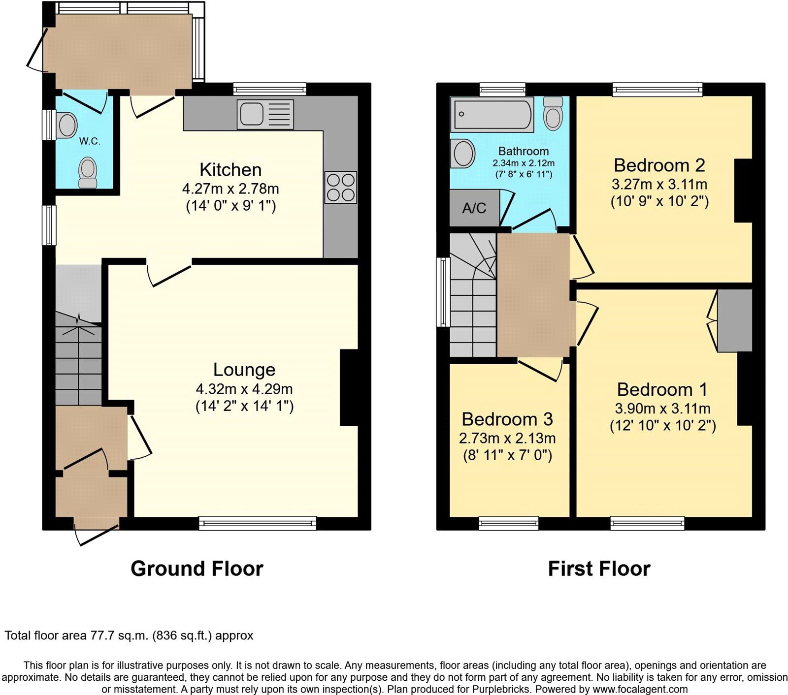 Floorplan of 3 bedroom Semi Detached House for sale, Sherwood Road, Meir, Staffordshire, ST3