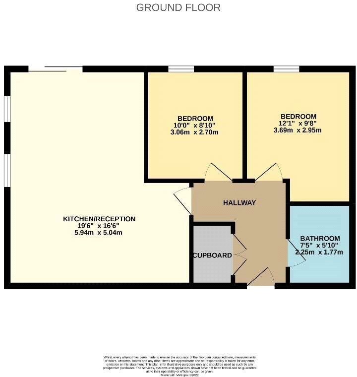 Floorplan of 2 bedroom  Flat for sale, Hartley Court, Cliffe Vale, Staffordshire, ST4